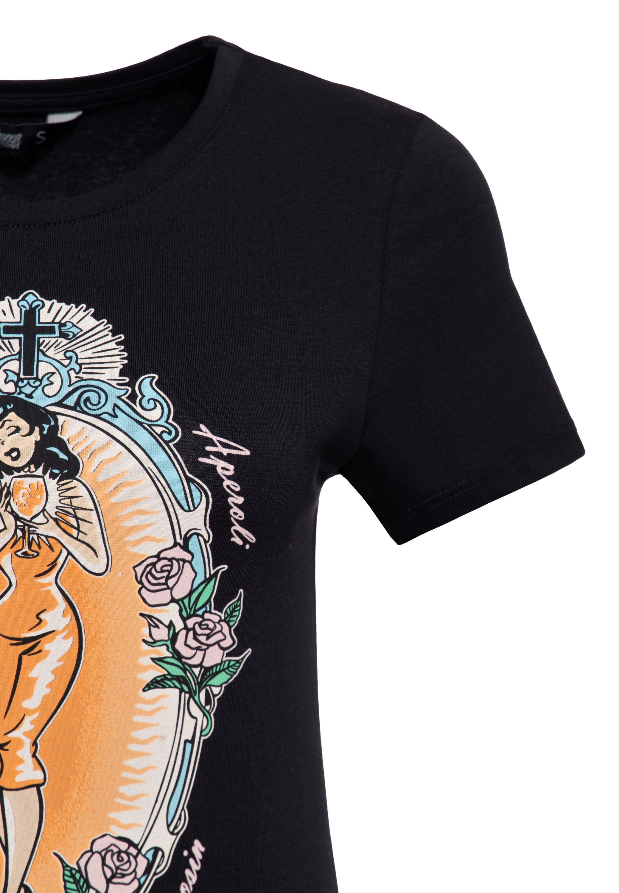 QueenKerosin Print-Shirt Holy Aperoli (1-tlg) mit Print