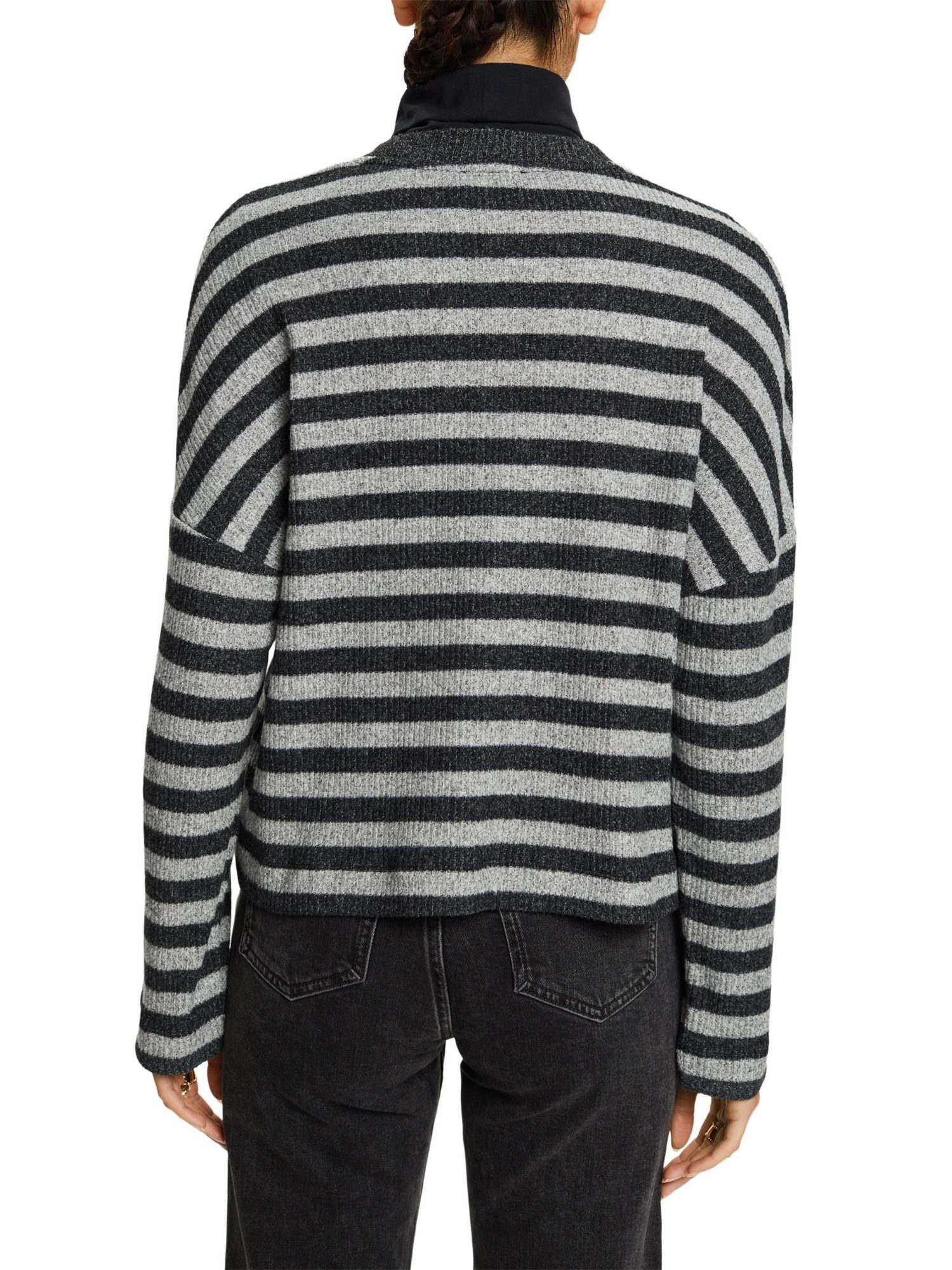 BLACK edc Gestreifter (1-tlg) Langarmshirt Pullover by Esprit
