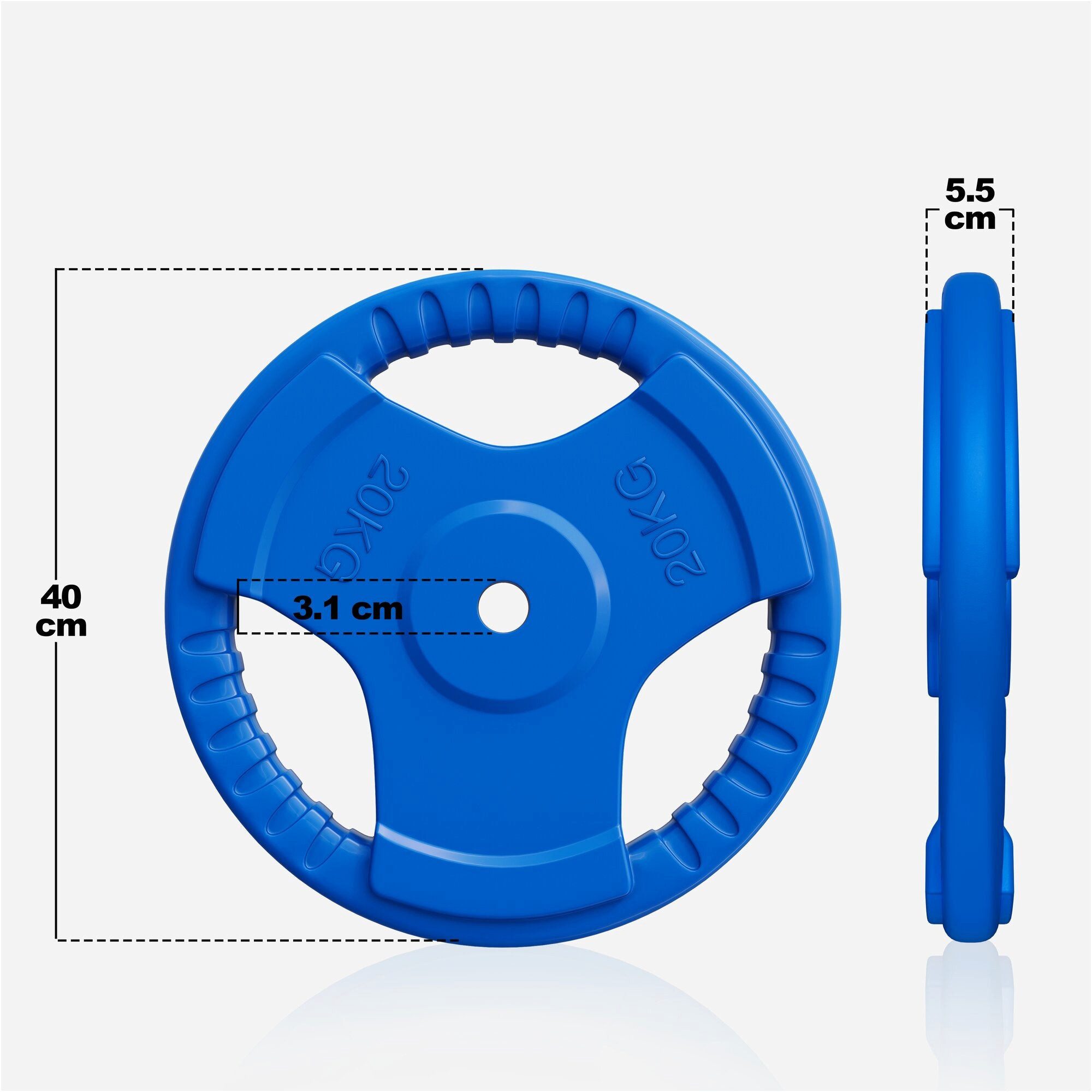 GORILLA SPORTS Hantelscheibe Hantelscheibe 30/31 mm Gummi Gripper 1,25-25 KG, 20 kg, (1-tlg)