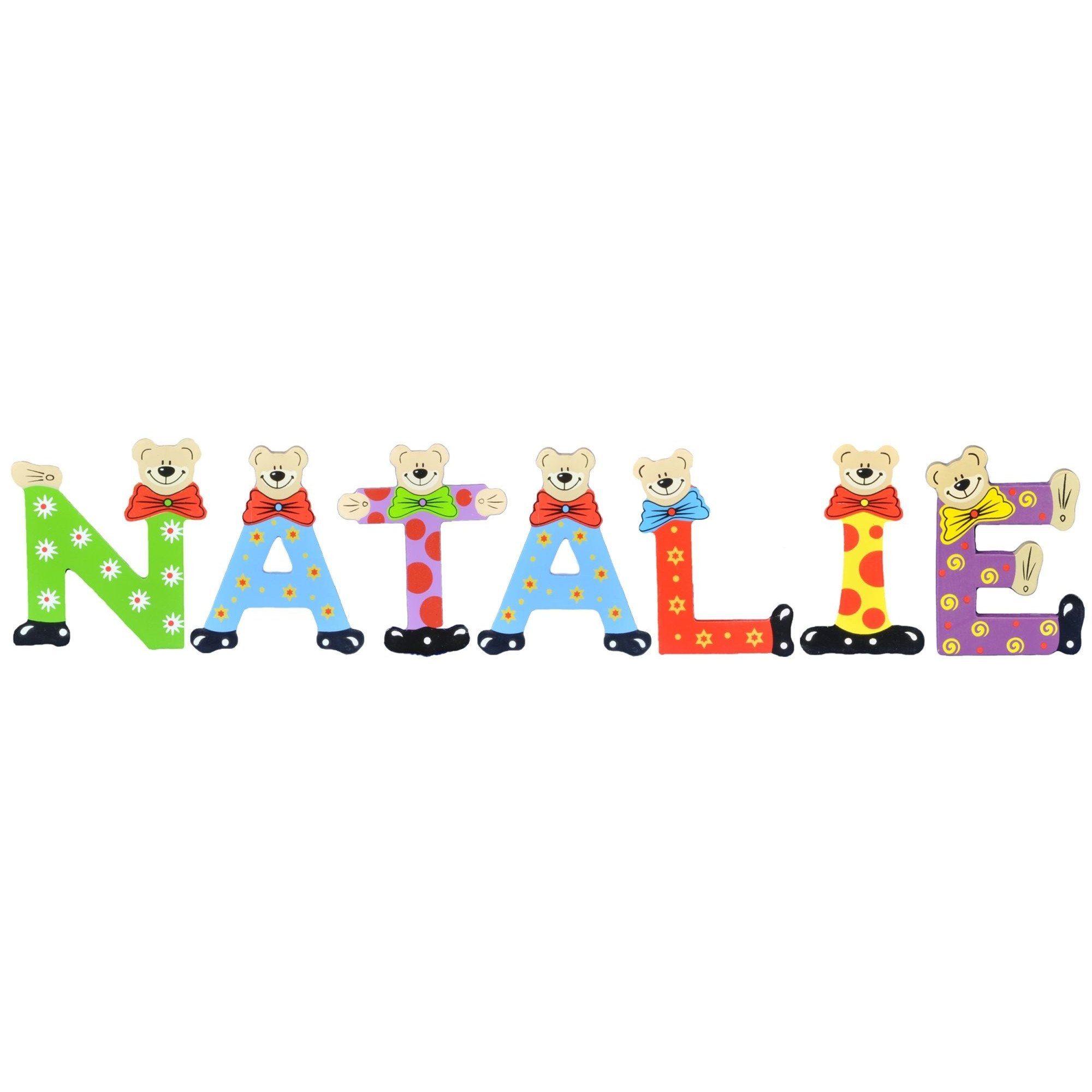 NATALIE St), 7 Namen-Set, - Deko-Buchstaben sortiert Holz-Buchstaben Kinder Playshoes (Set,