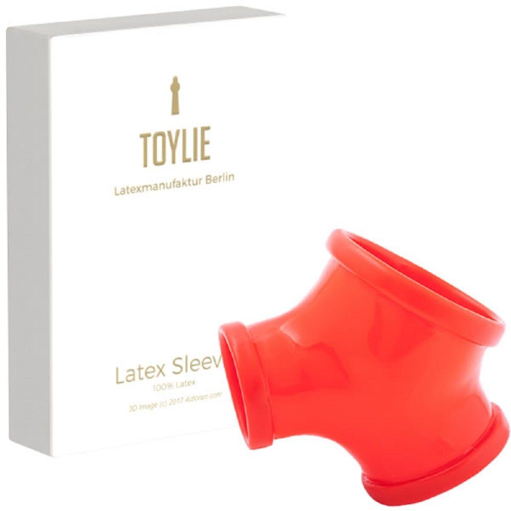 Toylie Penishülle Toylie Latex-Penishülle «GIL», Rot, ohne Schaft, mit Penisring und Hodenring