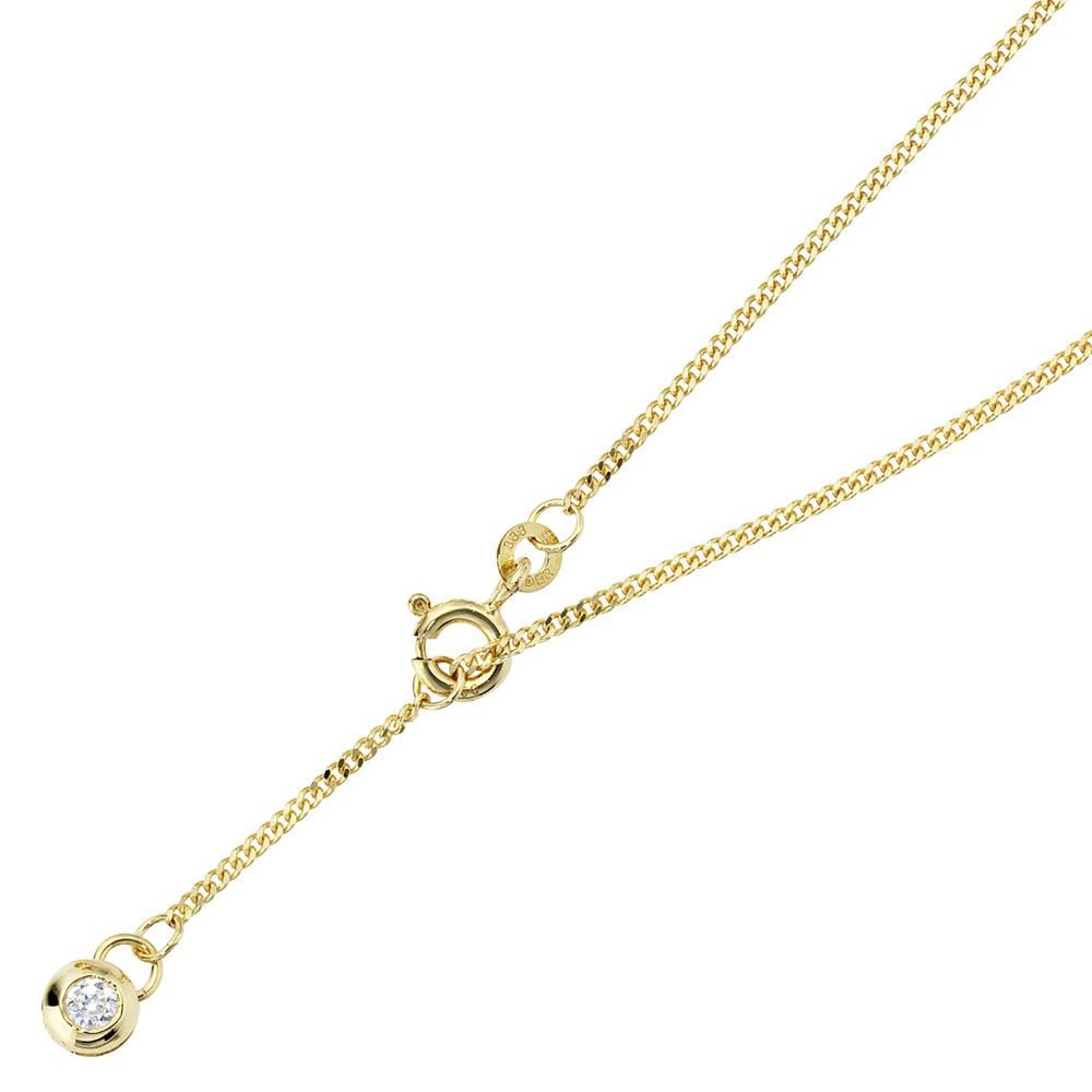 Schmuck Krone Fußkette Fußkettchen mit Zirkonia, 333 Gold, Gold 333