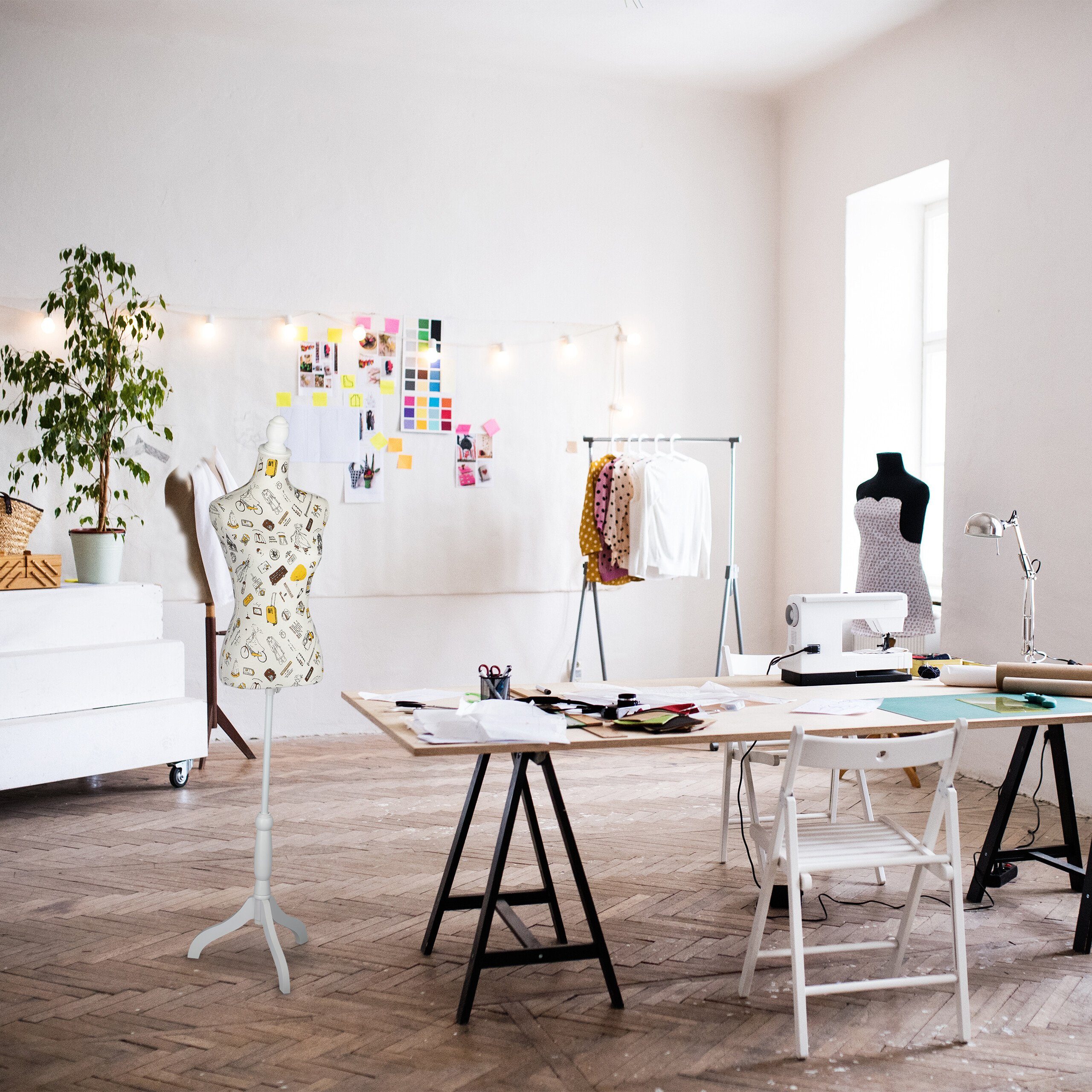 relaxdays Schneiderpuppe Höhenverstellbare Schneiderpuppe