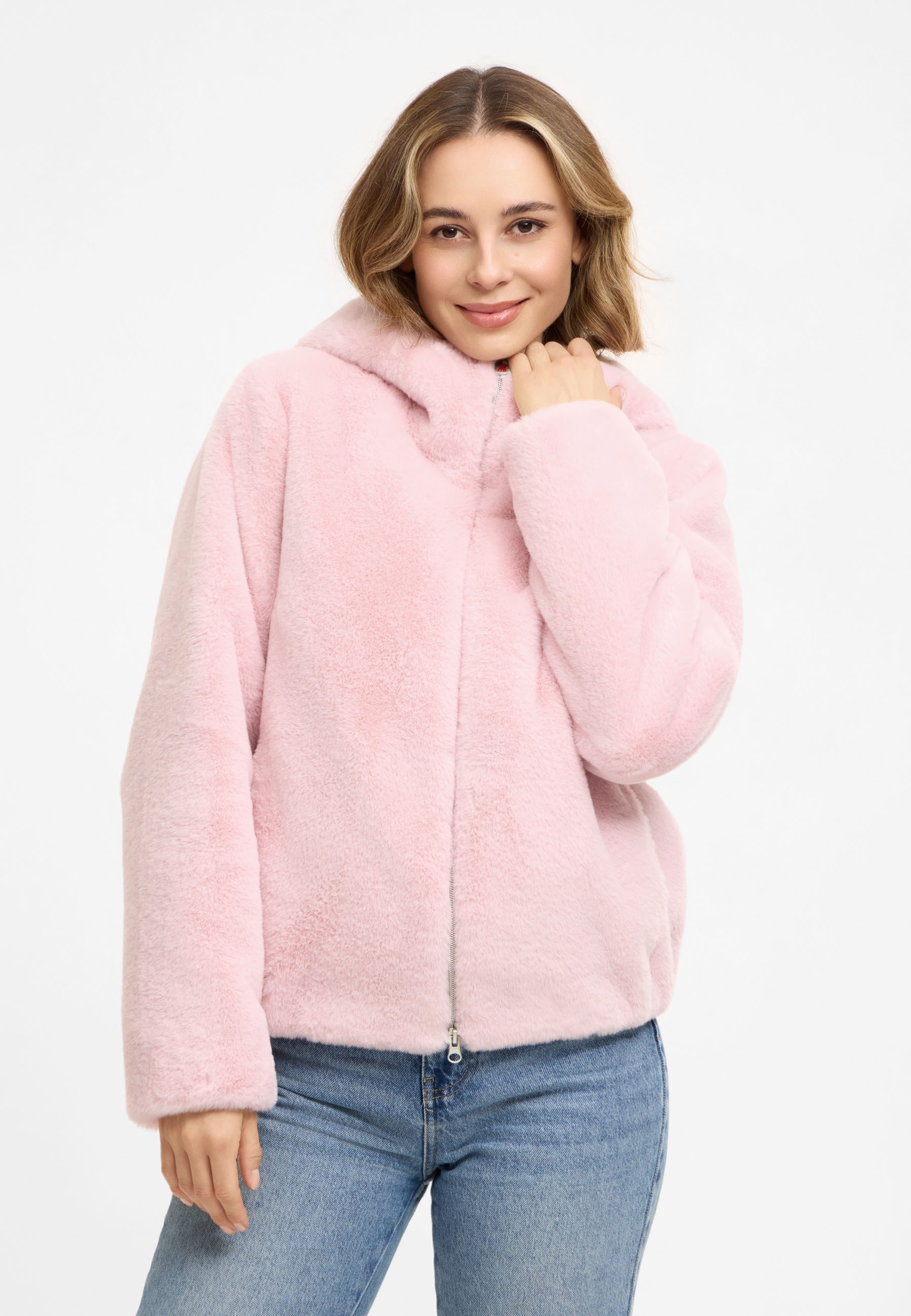 Frieda & Freddies Winterjacke Frieda & Freddies Fake-Fur-Jacke mit Kapuze