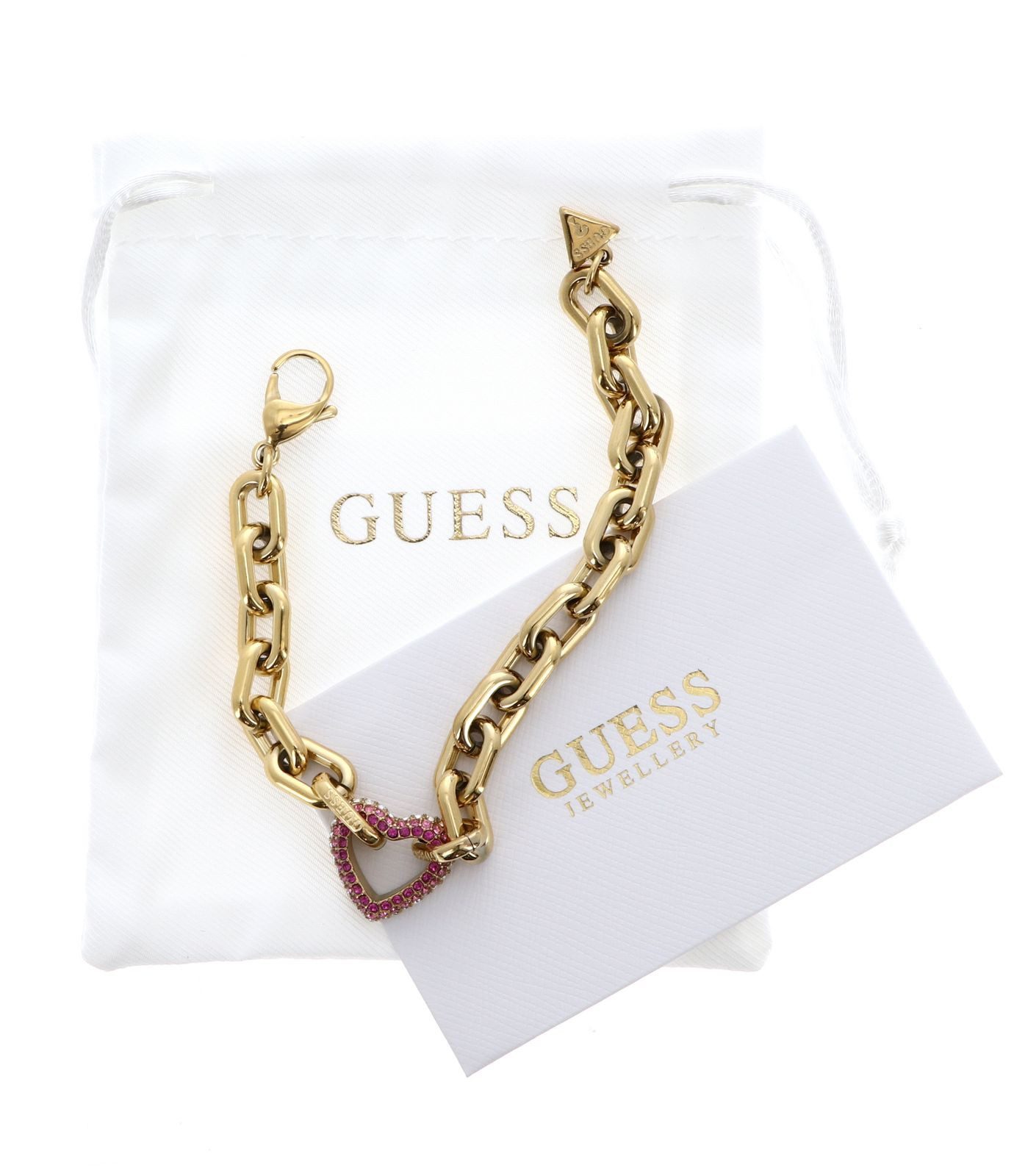 Guess Gliederarmband Pave Heart Chain Bracelet günstig online kaufen