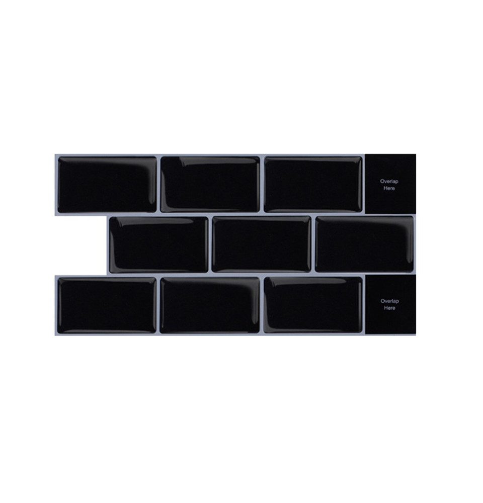 Agger Fliesenaufkleber 3D-Wandfliesenaufkleber, selbstklebend, wasserdicht, Spritzschutz (10 St), für Küche, Badezimmer, Wand, 30,5 x 15,3 cm, 10 Bögen