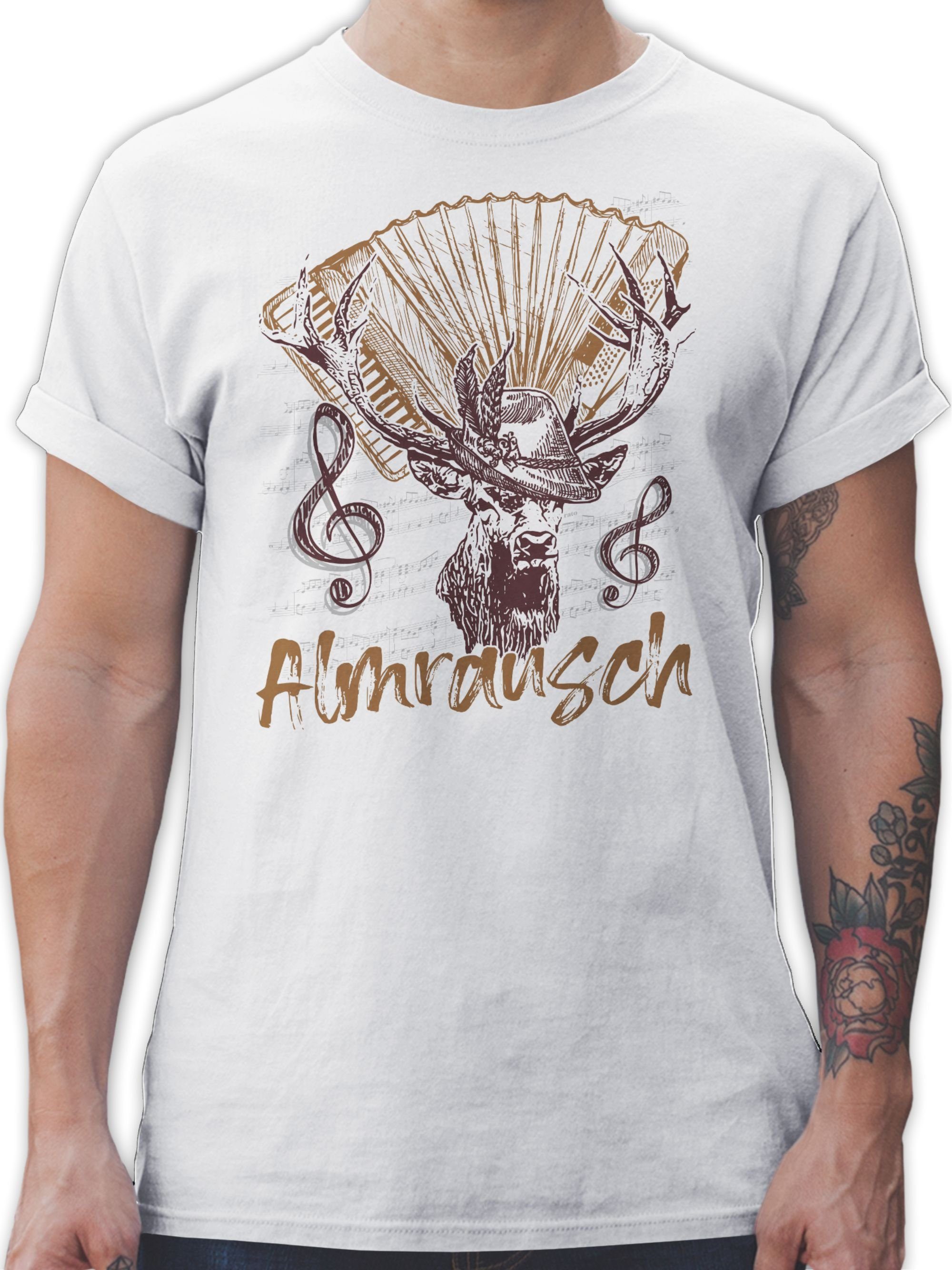 Shirtracer T-Shirt Almrausch Hirsch Tradition Alpen Almerer Mode für Oktoberfest Herren