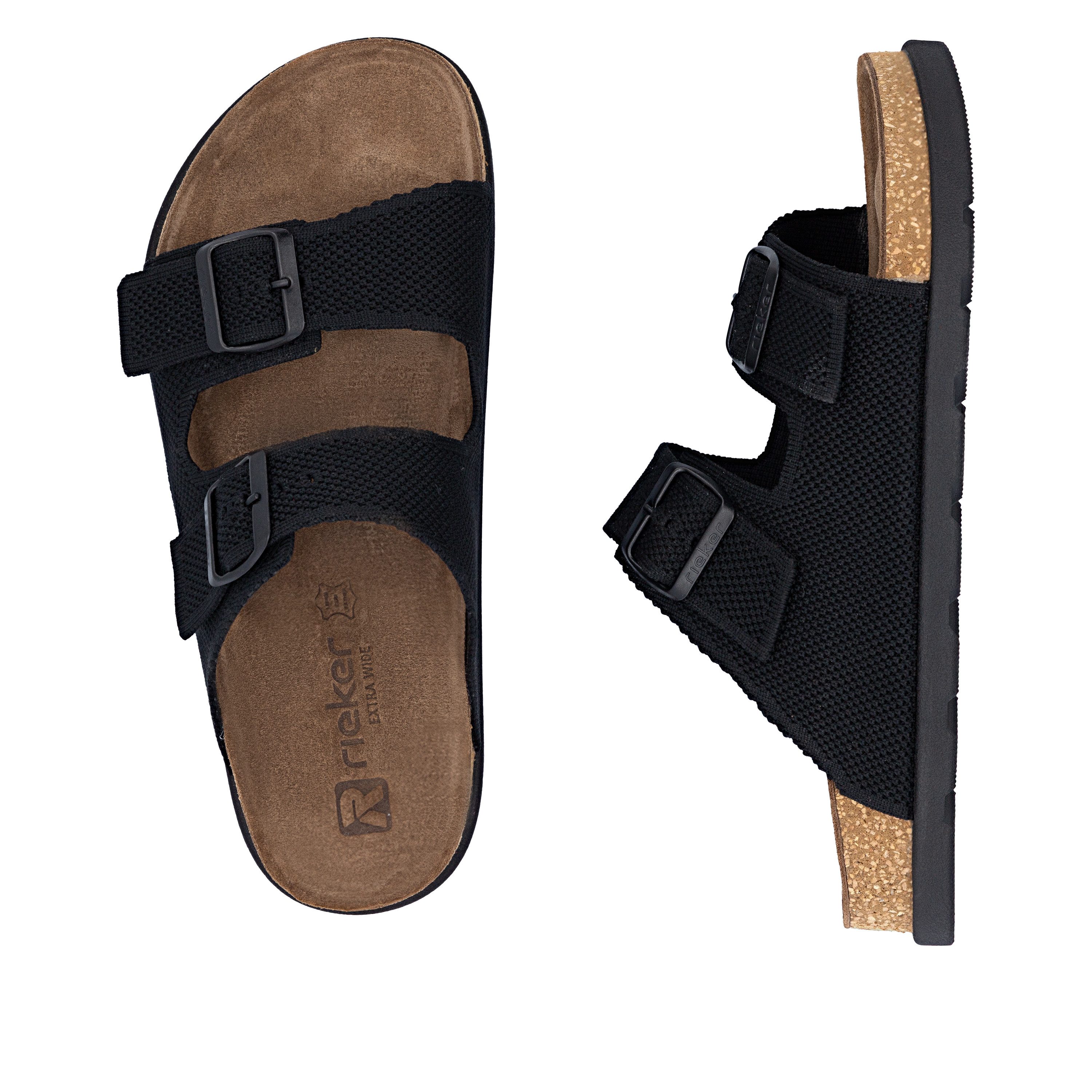 Rieker Pantolette Sommerschuh, Strandschuh, Hausschuh, Urlaubsschuh mit zwei Schnallen