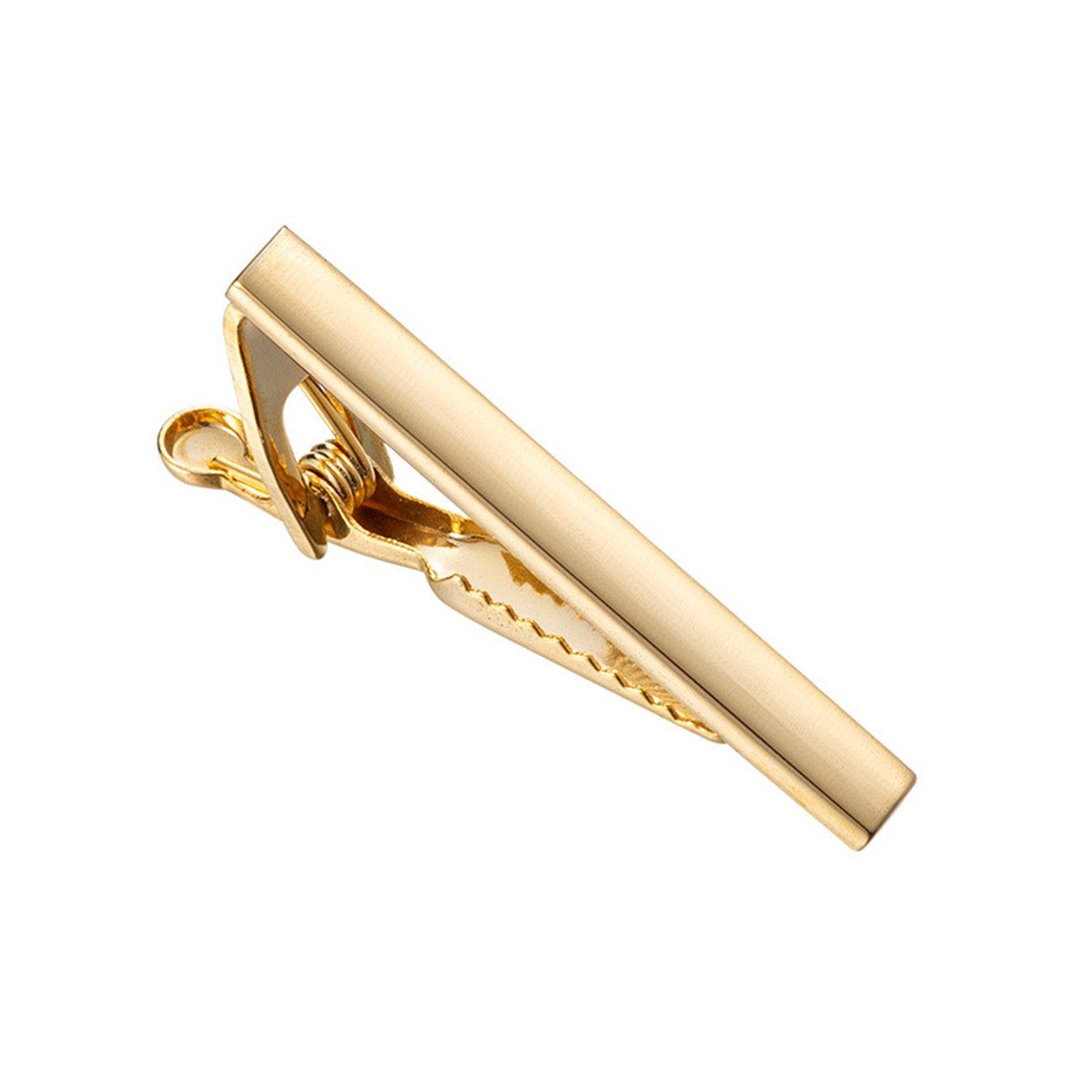 TUABUR 4 cm lange Krawattenklammer für Herren, geeignet für normale Krawatten Lederpflegeset Gold