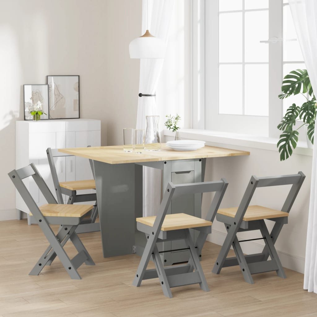 vidaXL Essgruppe 5-tlg. Butterfly-Esstisch-Set Corona Grau günstig online kaufen