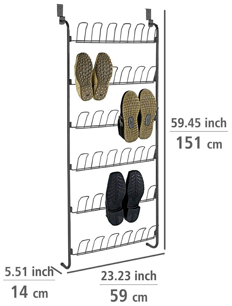 Paar schwarz für Schuhe Türregal, 18 Schuhregal WENKO