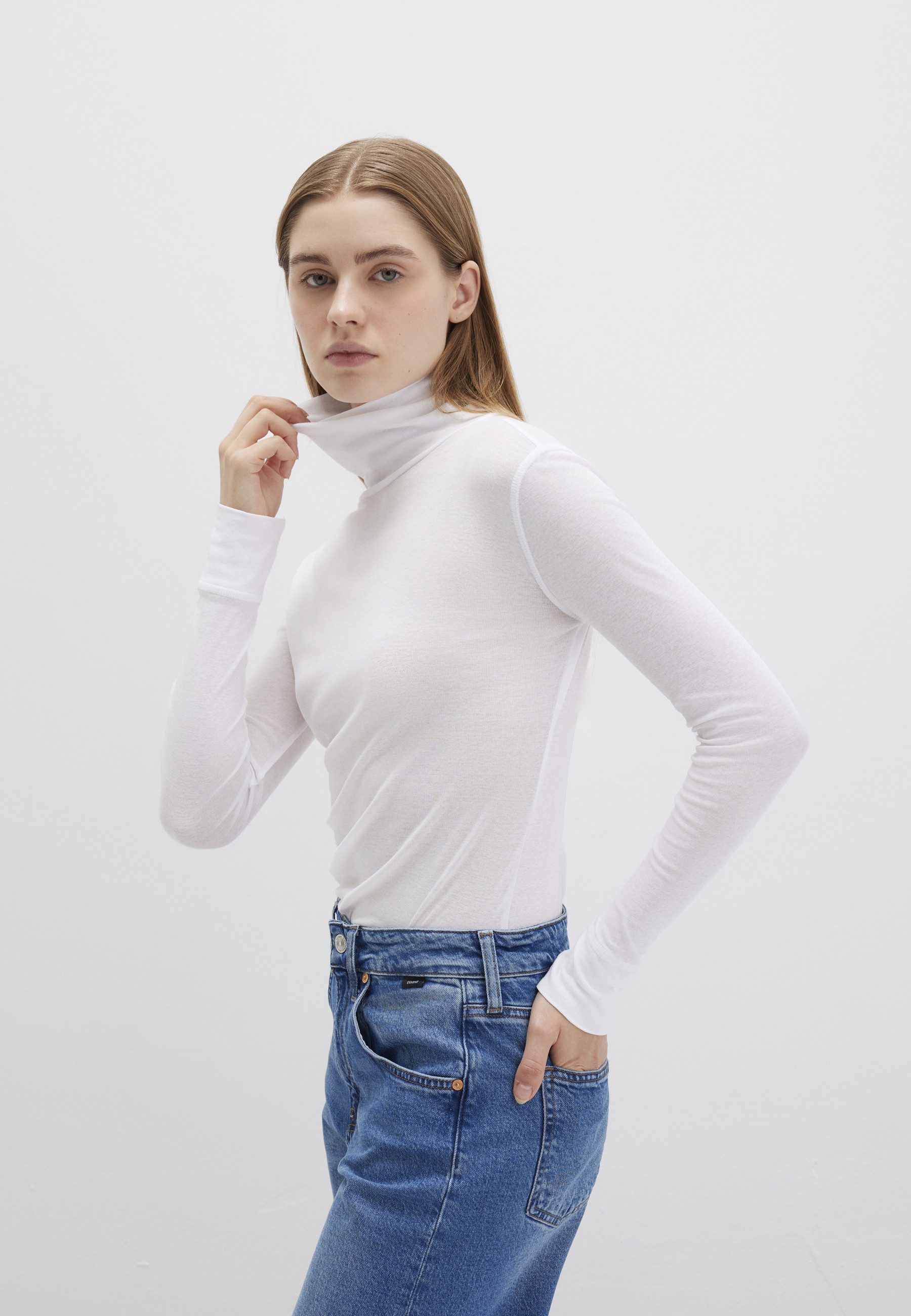 Mavi Langarmshirt HIGH COLLAR JERSEY Top langarm