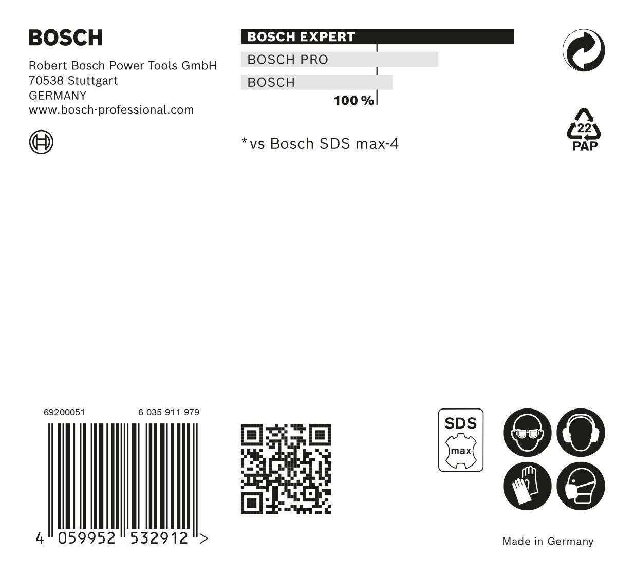 x Expert 800 x Universalbohrer Hammerbohrer - BOSCH 940 16 mm SDS max-8X,