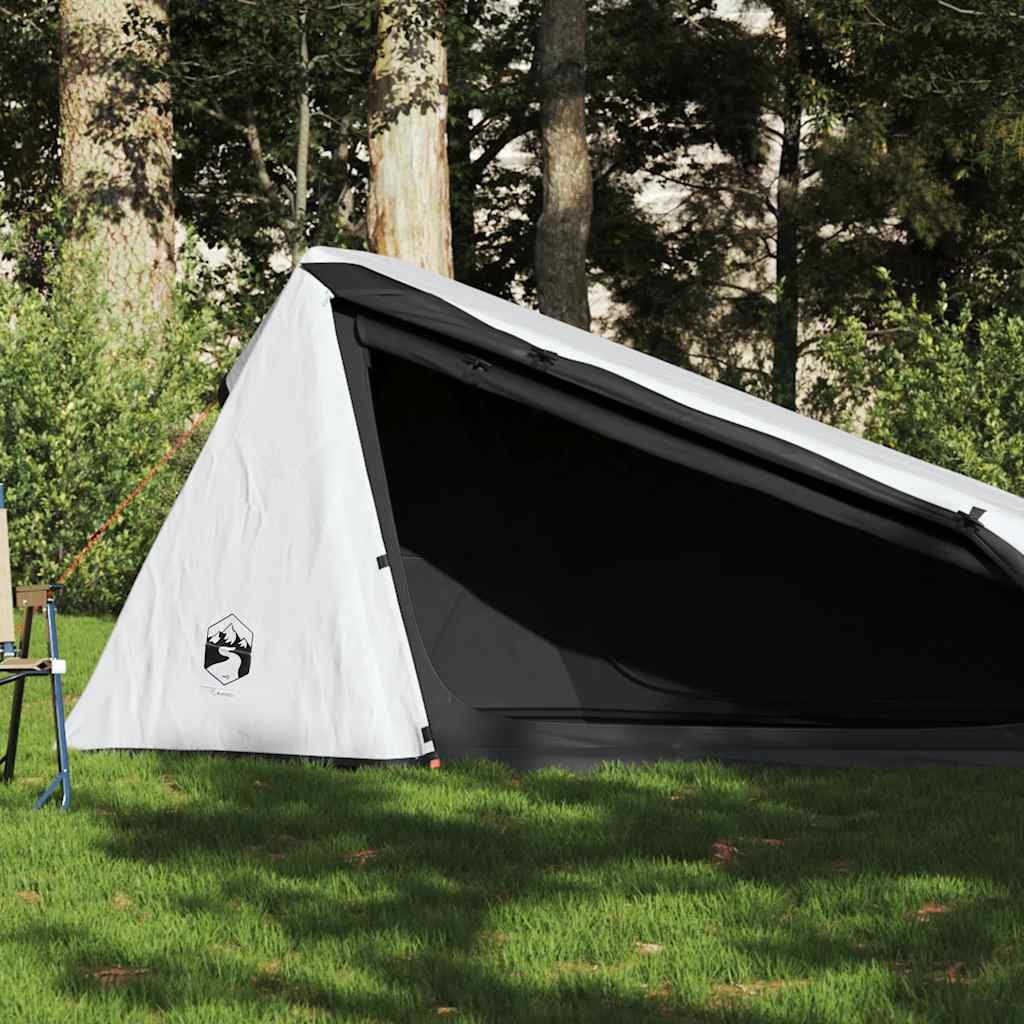vidaXL Tunnelzelt Tunnel-Campingzelt 1 Person Weiß Verdunkelt Wasserdicht, (1 tlg)