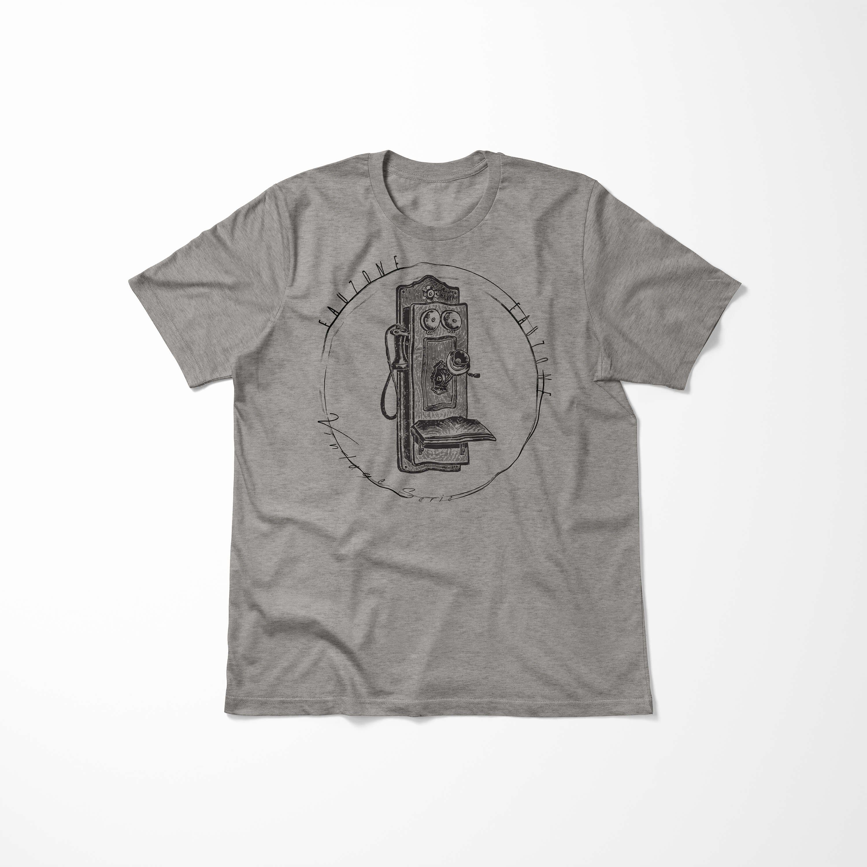Sinus Art T-Shirt T-Shirt Vintage Ash Herren Telefonkasten