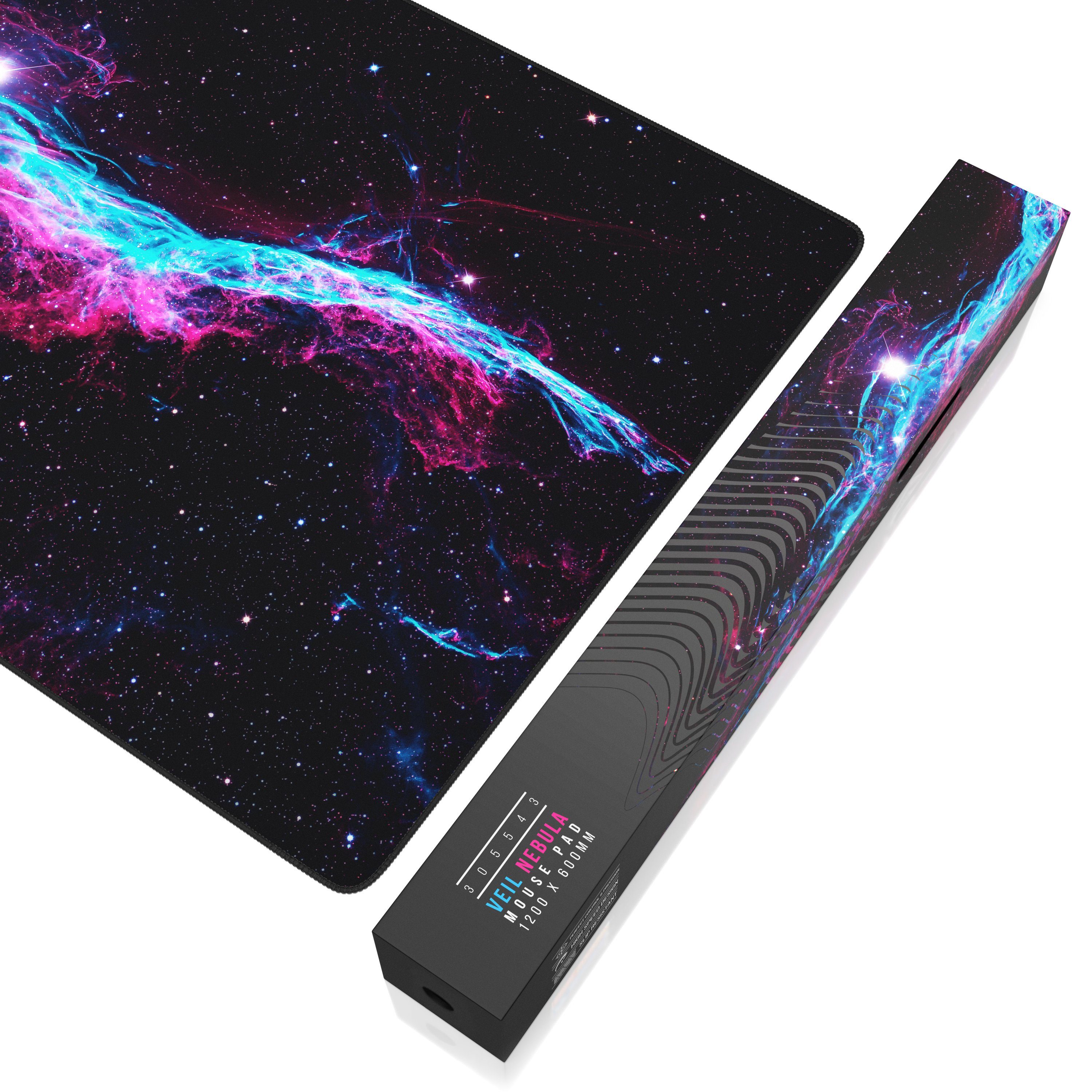 Titanwolf Gaming Mauspad XXXL Speed Mousepad 1200 x 600 x 3 mm, große Tischunterlage, rutschfest, abwaschbar, Geschwindigkeit & Präzision, Galaxie Speed