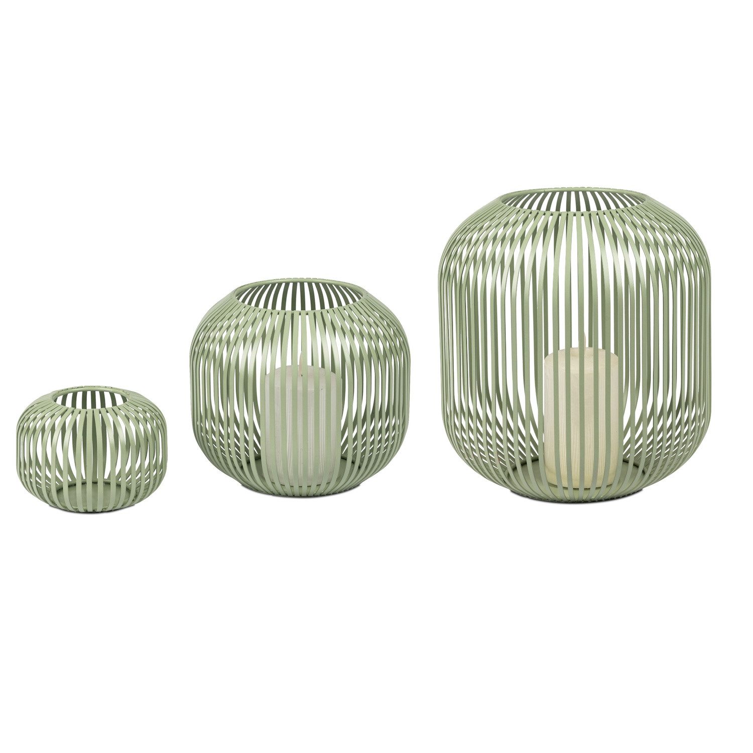 formano Windlicht Stäbe, Höhe: 28cm, Farbe: Grün, Motiv: Stäbe