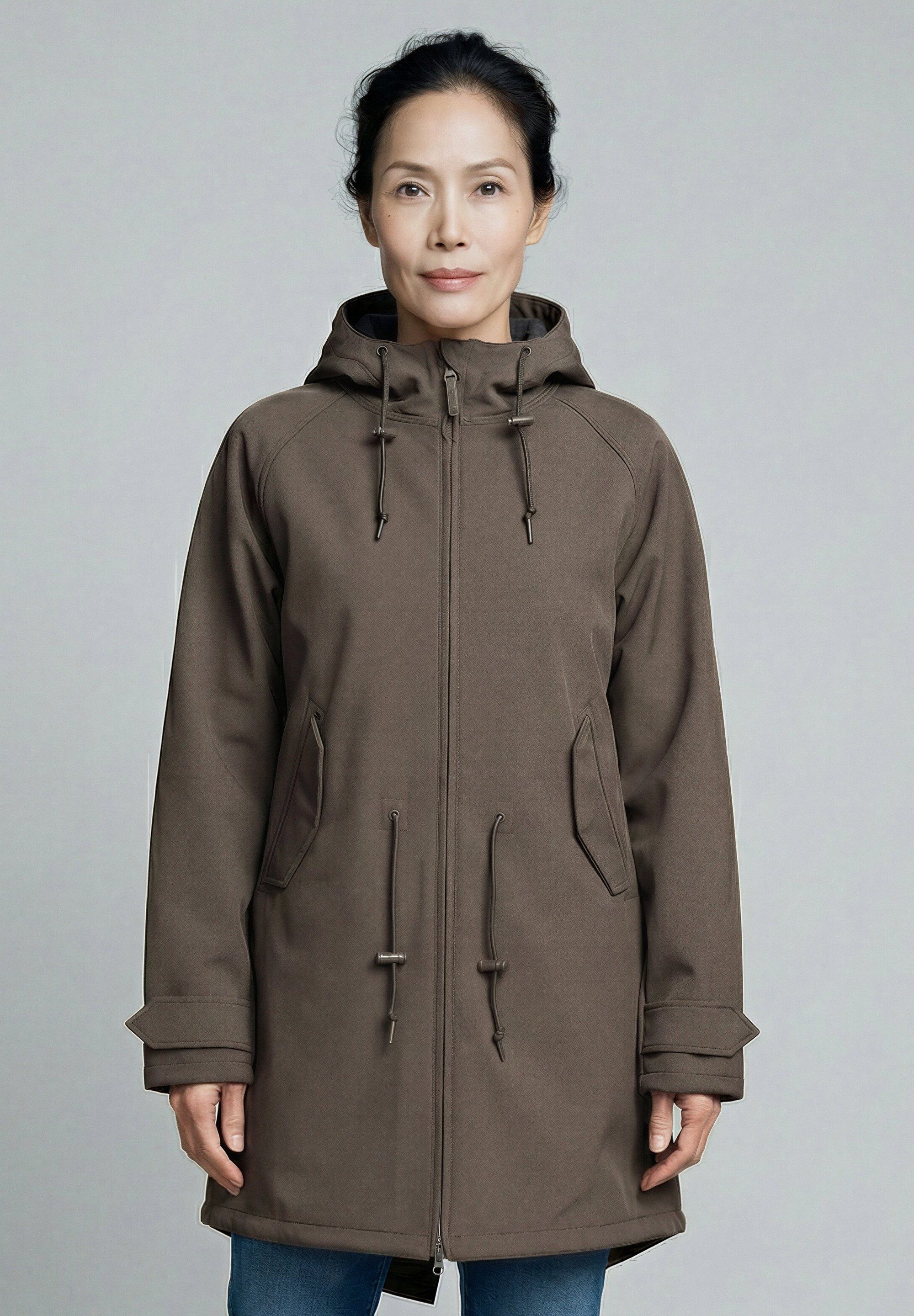 Derbe Softshelljacke Island Friese wasserabweisend, winddicht, Kapuze