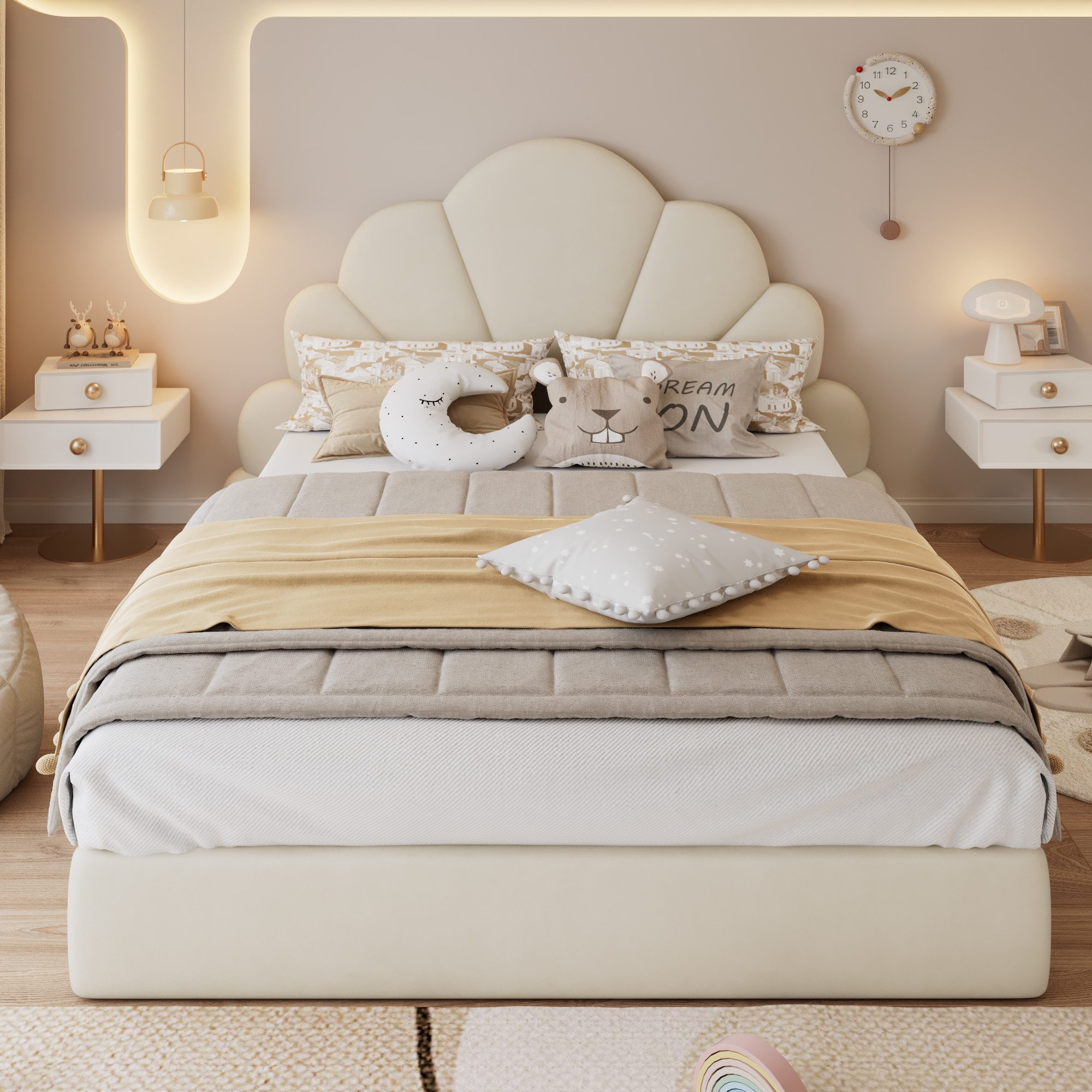 Flieks Polsterbett, Doppelbett Kinderbett 140x200cm Kopfteil günstig online kaufen