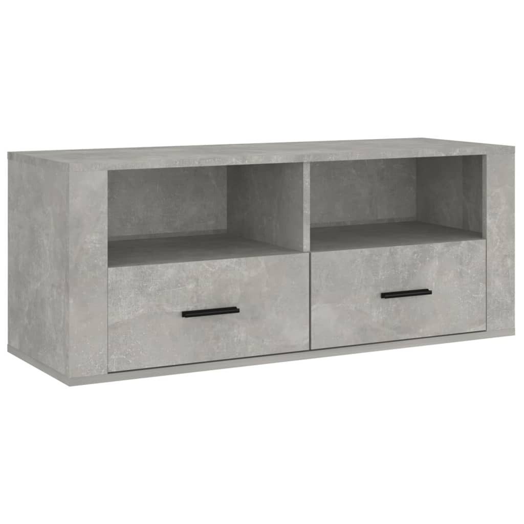 vidaXL TV-Schrank TV-Schrank Betongrau 100x35x40 cm Holzwerkstoff (1-St)