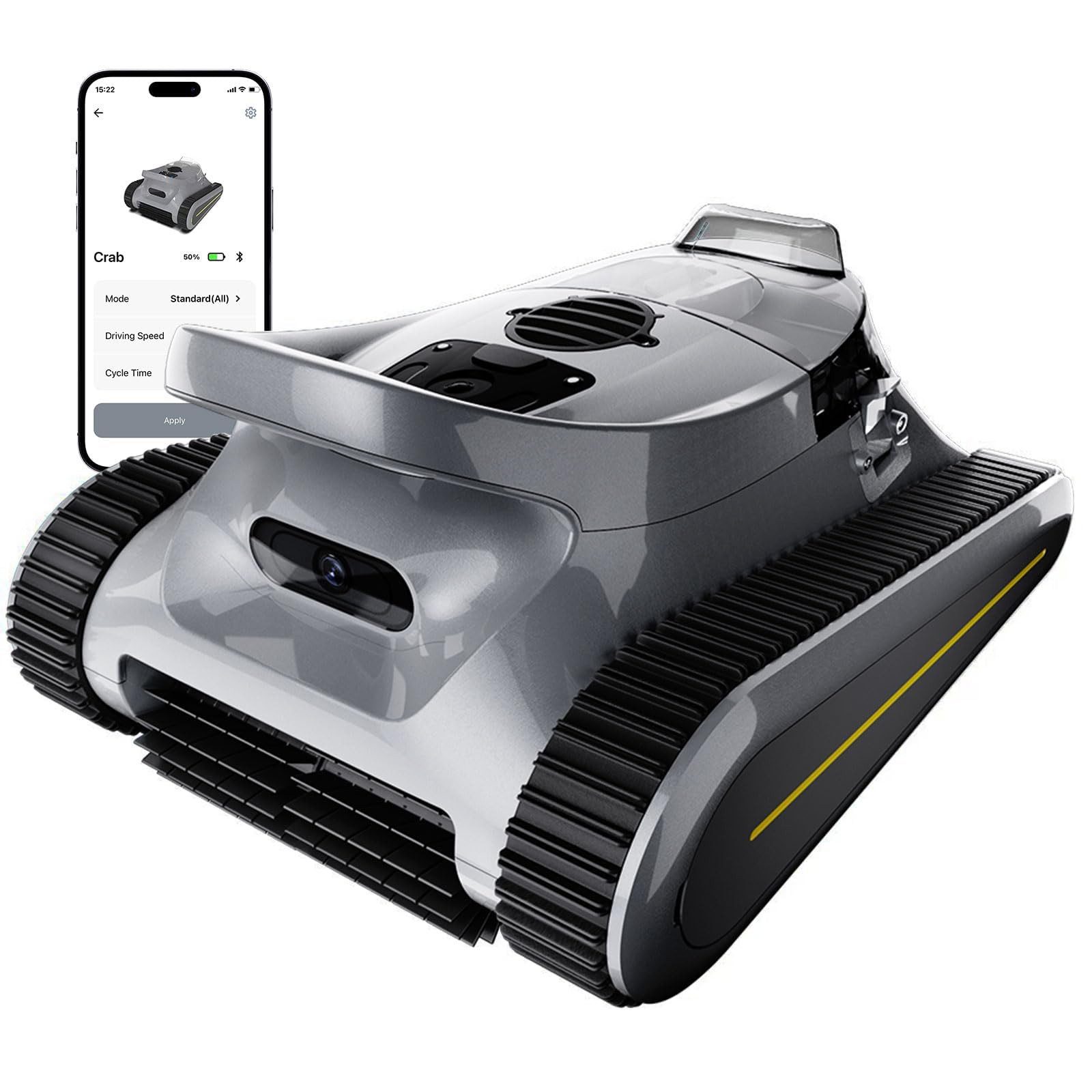 Seauto Poolroboter Schnurloser Roboter Poolreiniger, 180W bürstenloser Motor, (1-St), 45.000 Pa Saugkraft, Wandklettern, Sonarnavigation & 3 Modi
