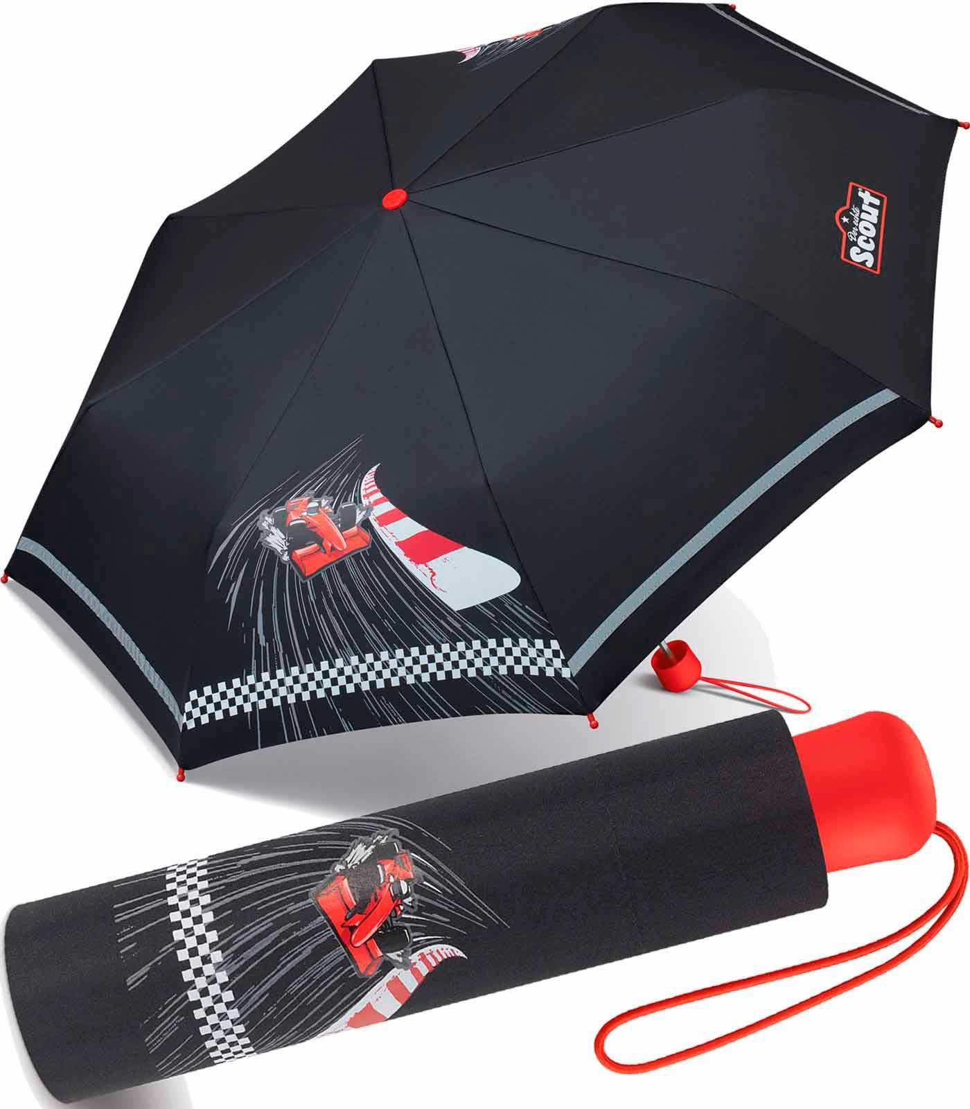 Scout Taschenregenschirm Mini Kinderschirm Basic reflektierend bedruckt, leicht