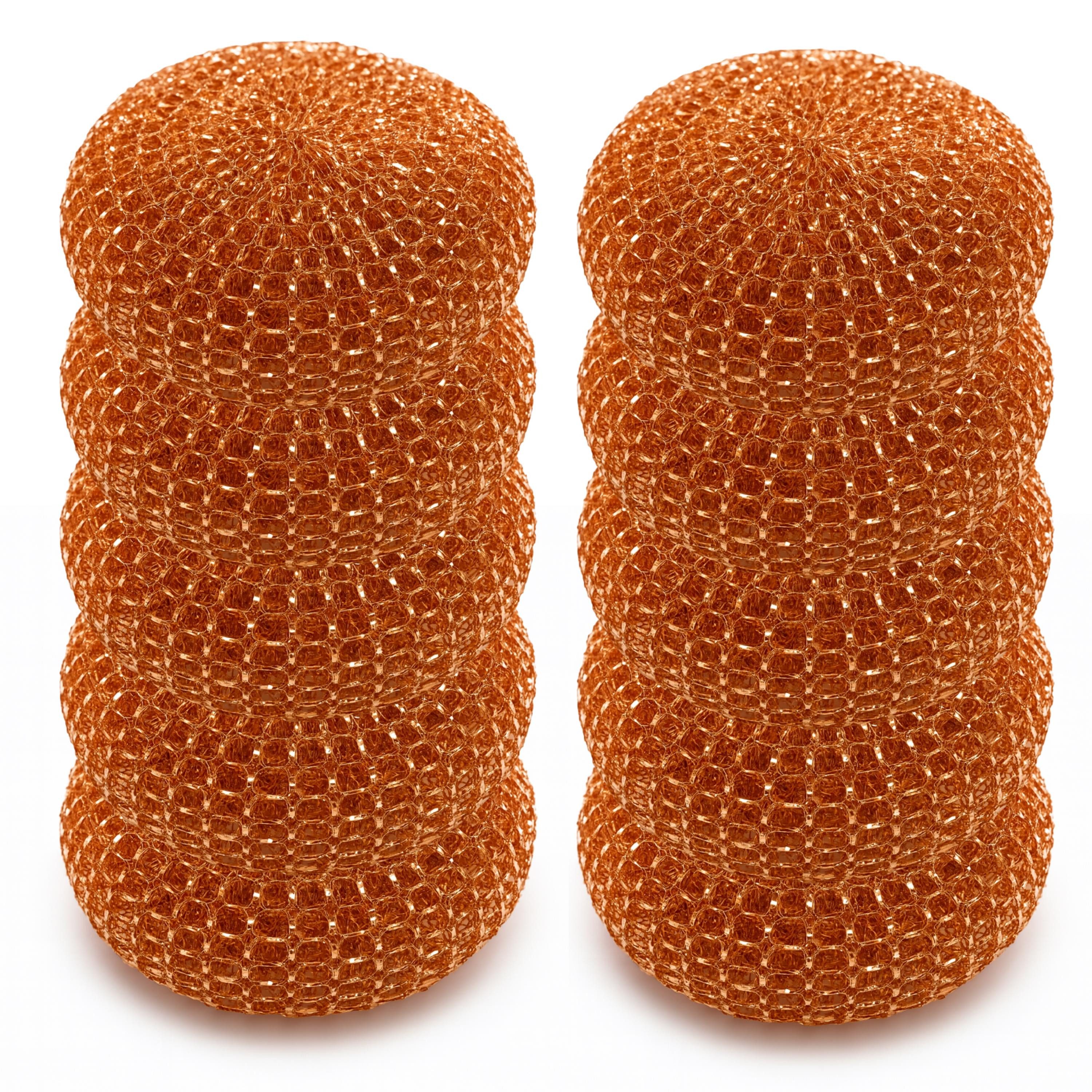 varivendo Reinigungsschwamm 10er Set Topfreiniger Verkupfert, Scheuerspirale Scheuerschwamm Topfkratzer Putzschwamm Kupferschwamm