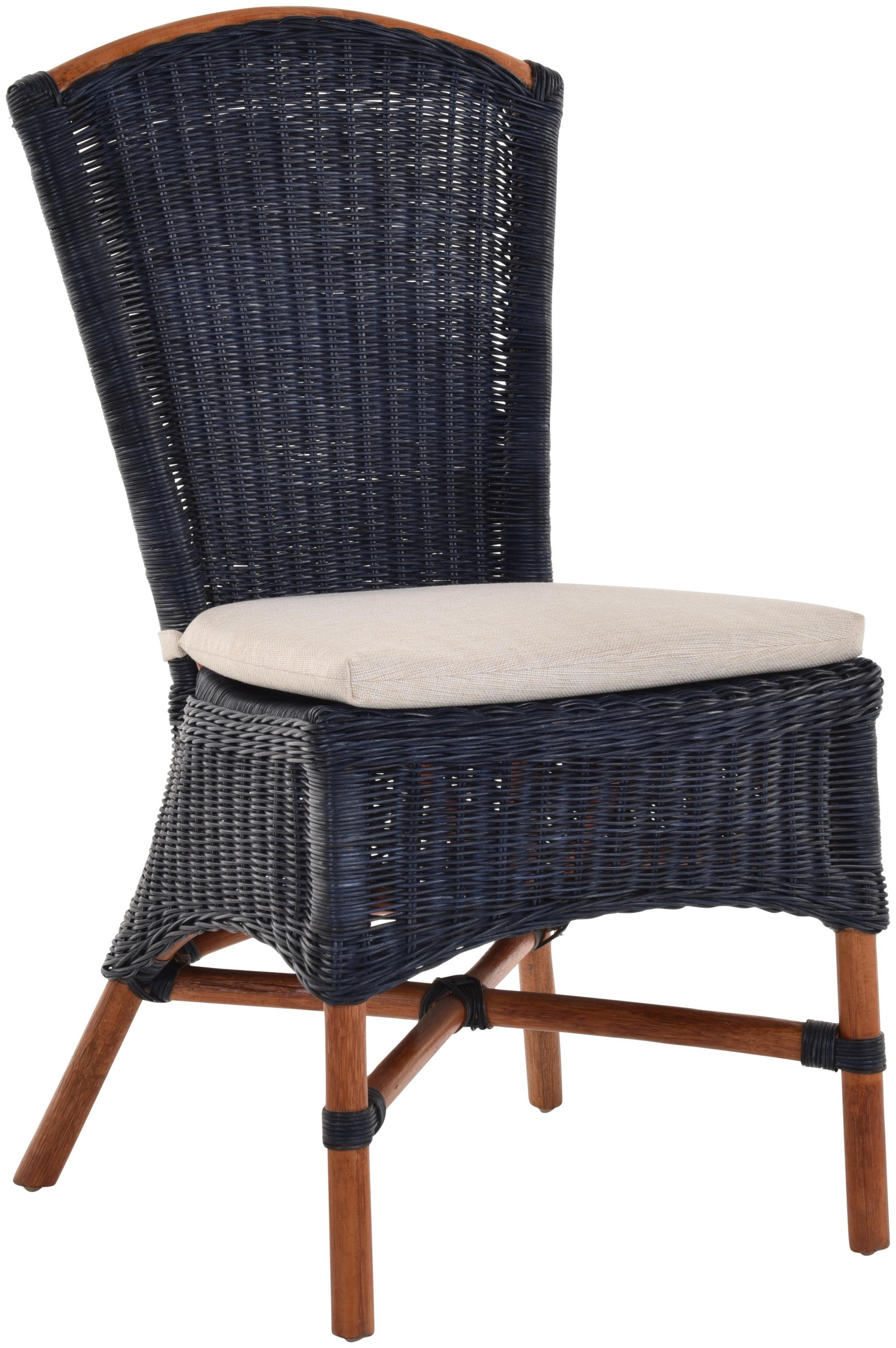 Krines Home Esszimmerstuhl Rattan Esszimmer-Sessel Rattanstuhl Esszimmerstuhl Küchenstuhl, Hohe Rückenlehne