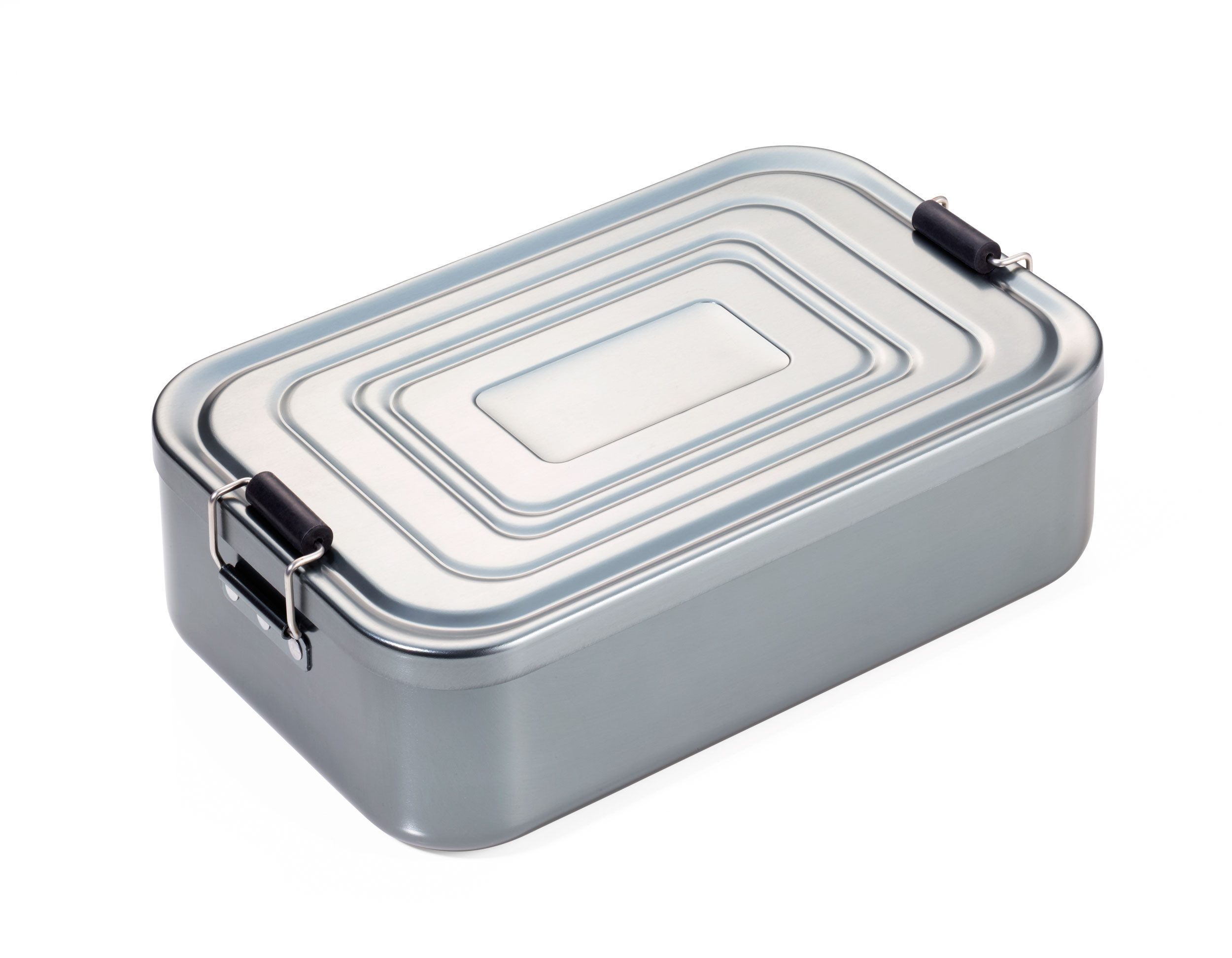 TROIKA Lunchbox Aluminium mit Bügelverschluss, robuste Brotdose in zwei Größen, Aluminium, sicherer Bügelverschluss, pflegeleicht, mit rausnehmbarer Abtrennung