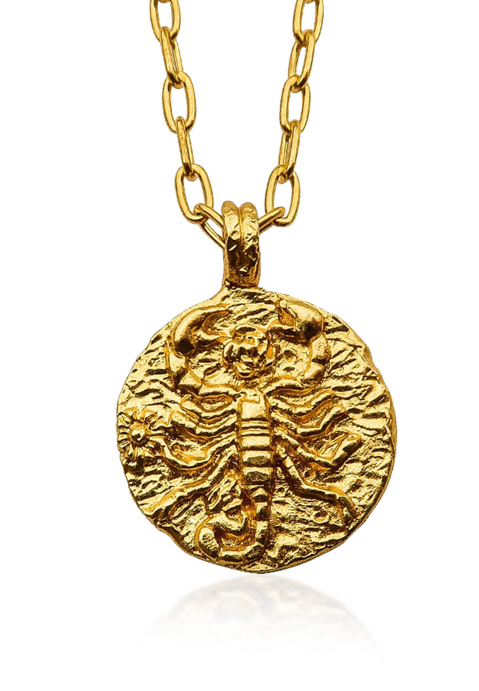HAZE & GLORY Kette mit Anhänger Sternzeichen Skorpion 925 Silber vergoldet, Sternzeichen