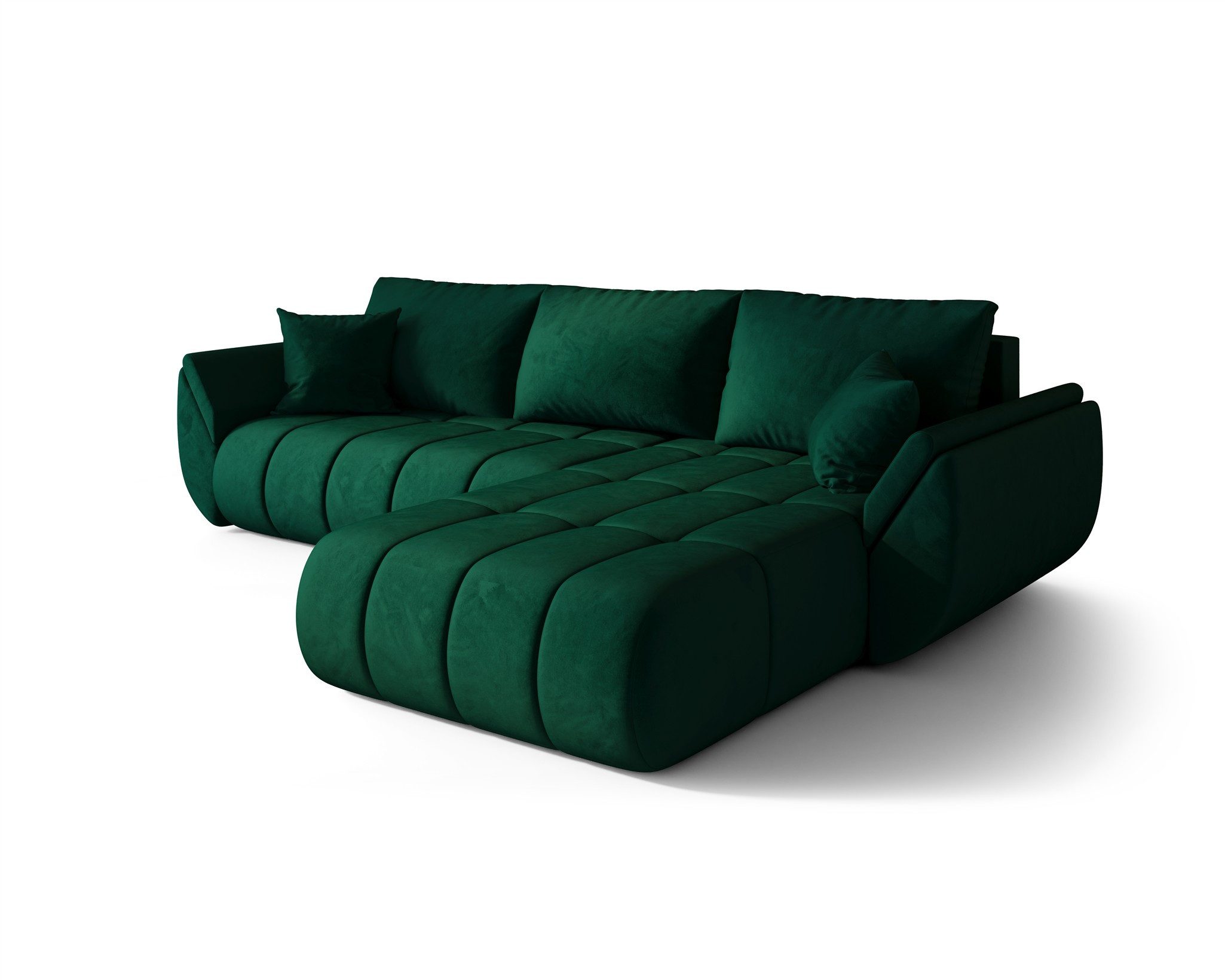 Fun Möbel Ecksofa Sofa MISATO mit Schlaffunktion in Stoff, incl. Bettkasten, Rundumbezug