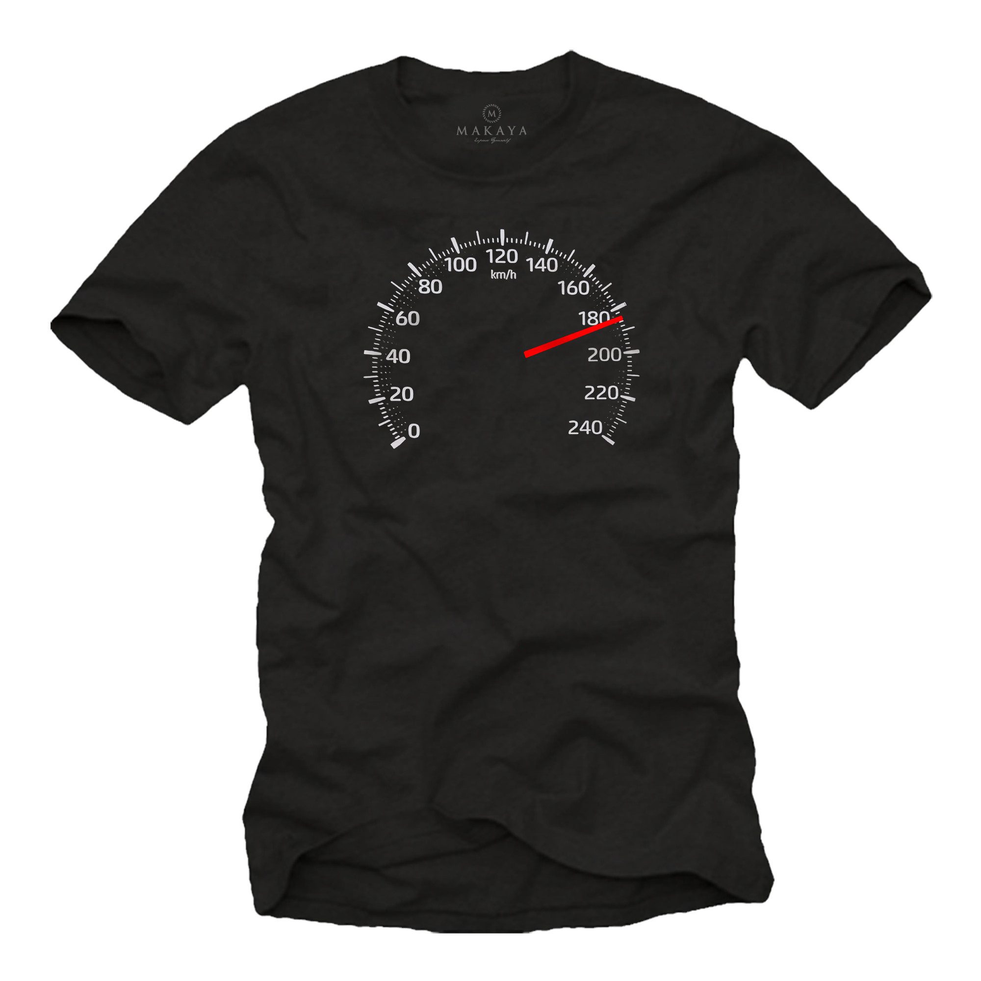 T-Shirt Printshirt für Herren mit Tacho – Geschenk für Biker & Mechaniker