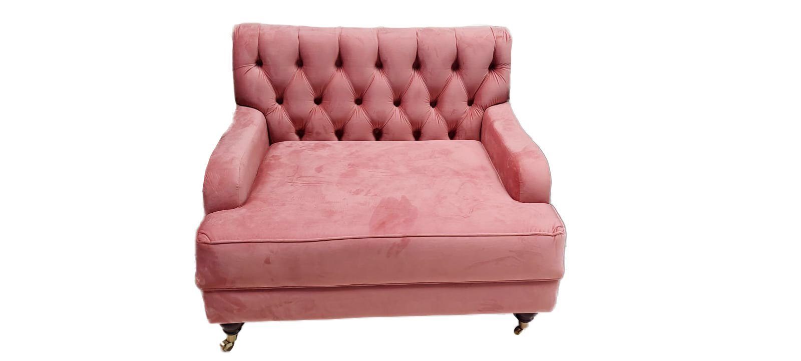 JVmoebel Sessel Chesterfield Stoff Couch Sessel 1.5 Sitzer Polster Lounge Club Sofort (1-St., 1,5 Sitzer), Made in Europa