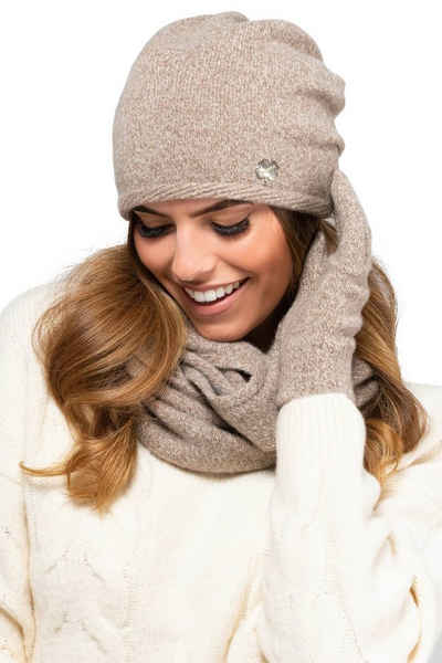 Kamea Strickmütze »Winterset für Damen Anna 2-Teilig bestehend aus Loop-Schal und Wintermütze, Beanie, Damenschal als Winter-Schal, hergestellt in EU«