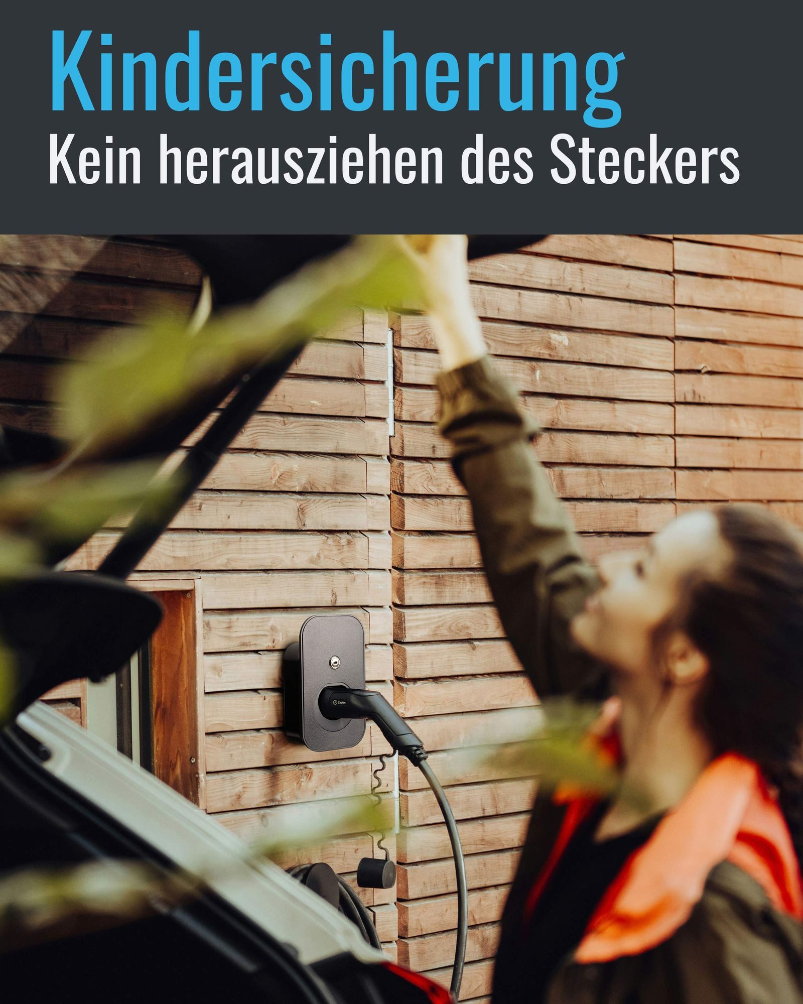 Parkwächter Elektroauto-Ladestation Kabel-Organizer für Wallbox mit Schloss für EV Ladekabel-Stecker Typ 2