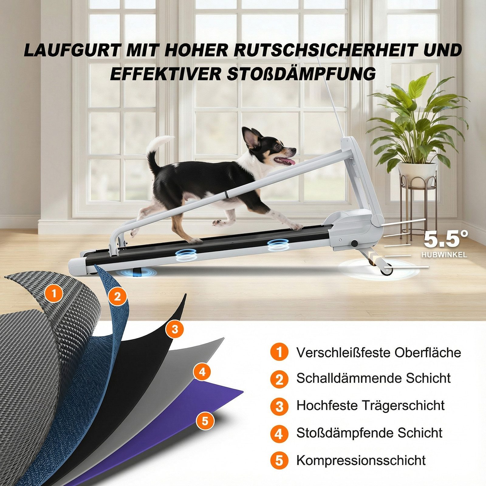 ANYSUN Laufband Laufband 2-in-1 Laufband,für Mensch & Haustier (Laufmaschine für den Innenbereich zur Fitness), Leiser, intelligenter Hundetrainer für kleine und mittelgroße Hunde