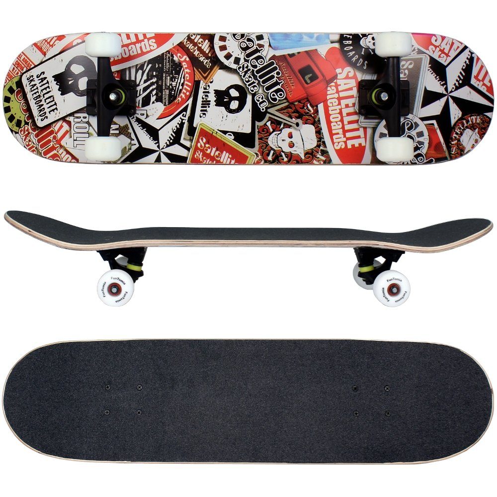 Skateboard Skateboard mit Mach1 ABEC-9 Kugellager 7-lagigem Ahornholz 100A Rollen