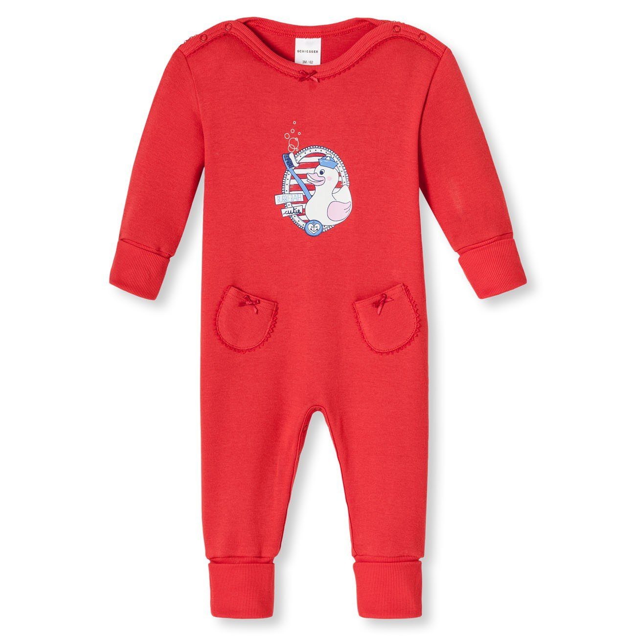 Schiesser Schlafanzug Bubble Bath (Set, Set) Mädchen Strampler, Schlafanzug mit Vario Fuß, Krempelfuss Baumwolle