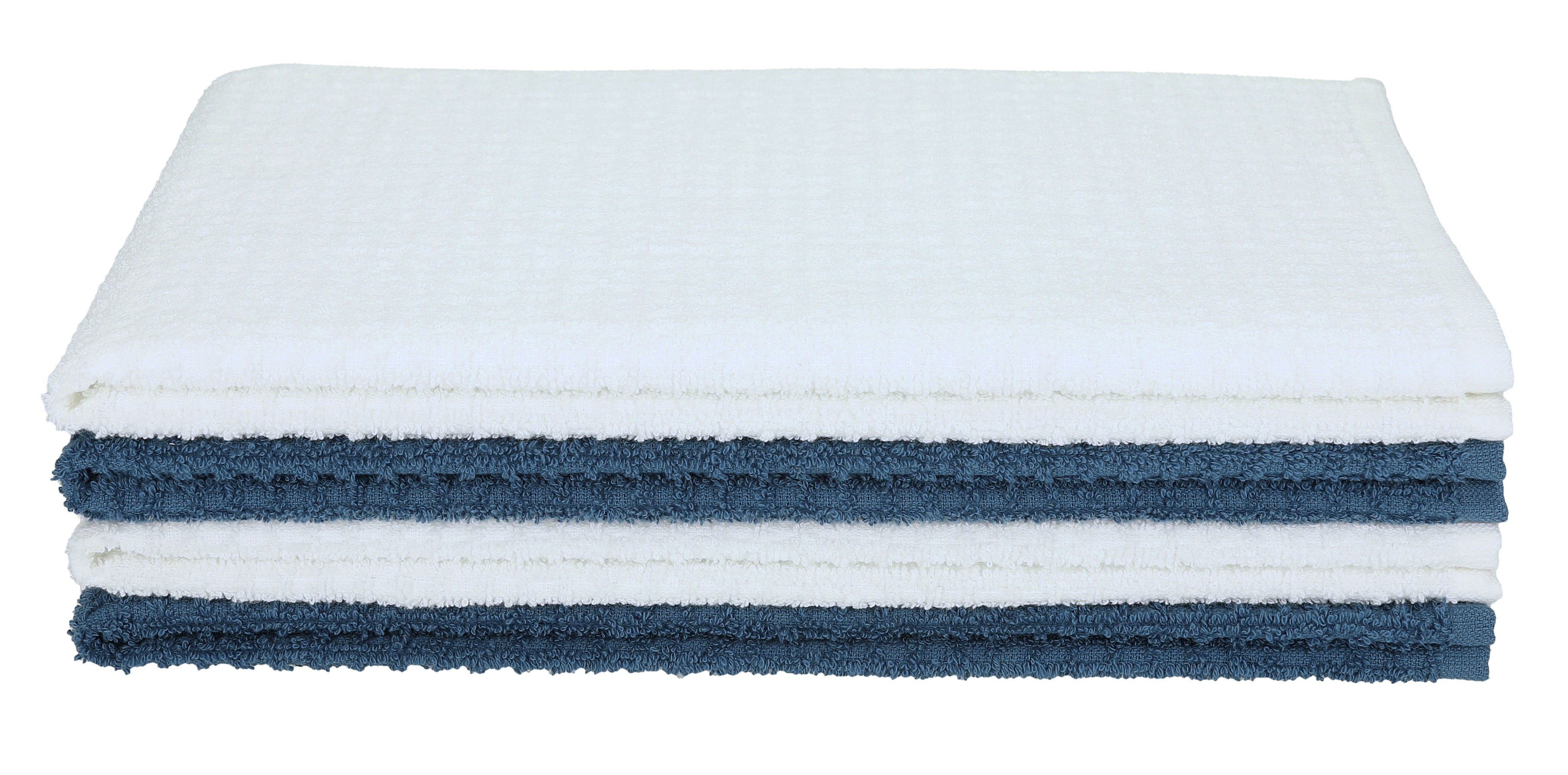 Geschirrtuch 100% blau, (4-tlg) und Baumwolle Farben: Betz Set 40x66 Weiss 4er cm Küchenhandtücher