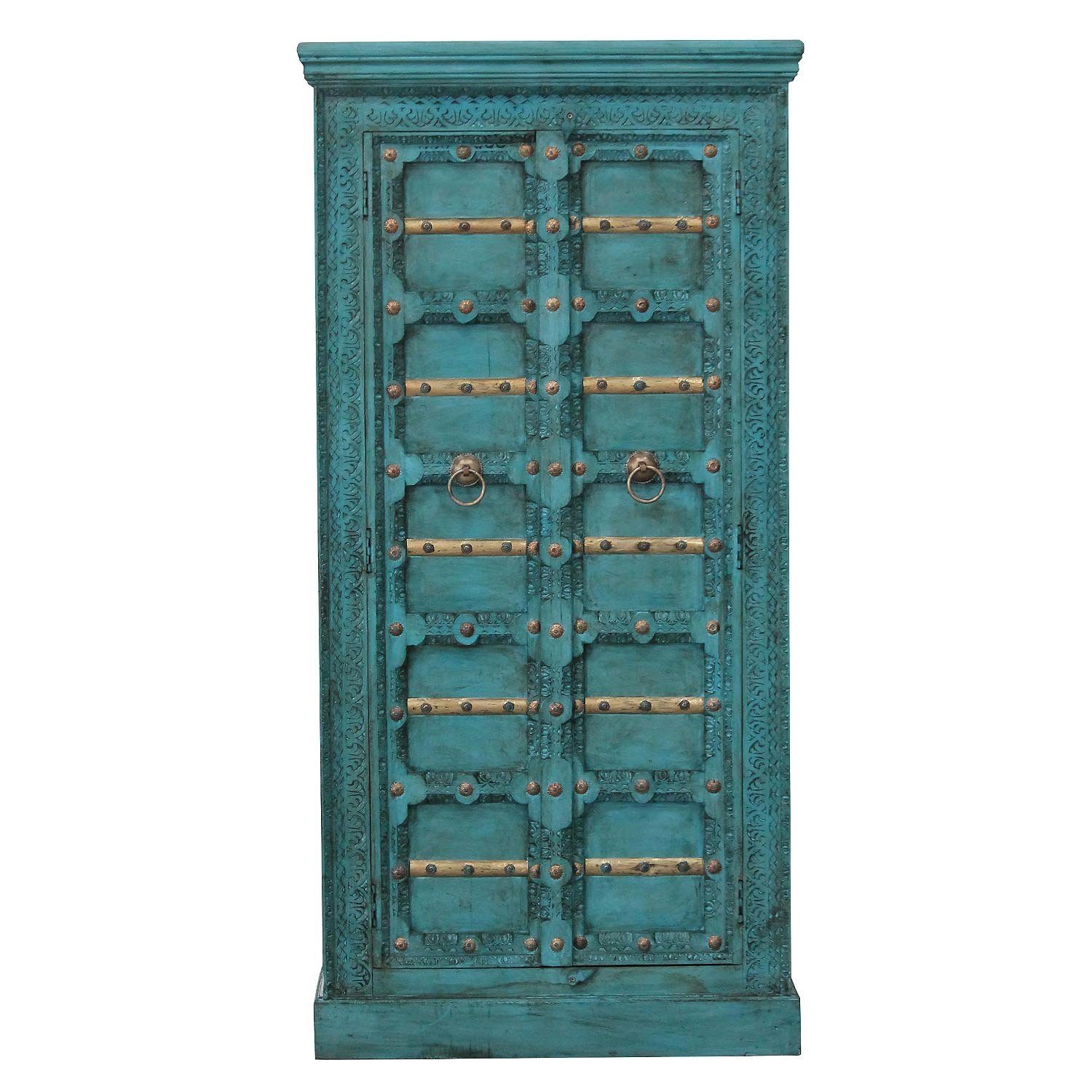 Casa Moro Drehtürenschrank Orientalischer Schrank Türkis günstig online kaufen
