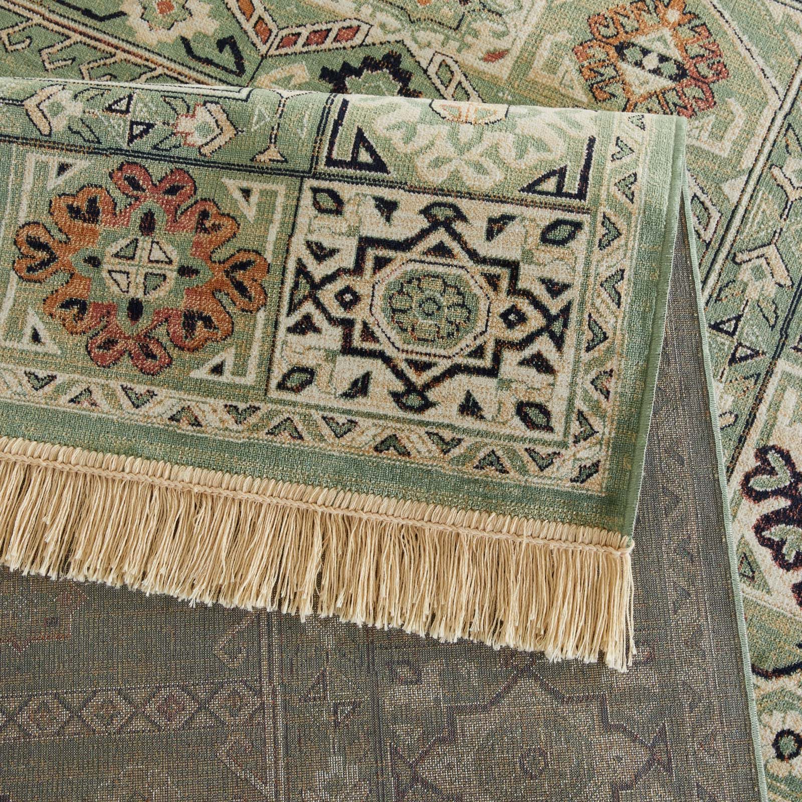 TaraCarpet Teppich Palazzo Royal Shal Allover, rechteckig, Höhe: 6 mm, Modernes Orientalisches Shal Allover Design in grün 80x140 – Bild 5 von 5