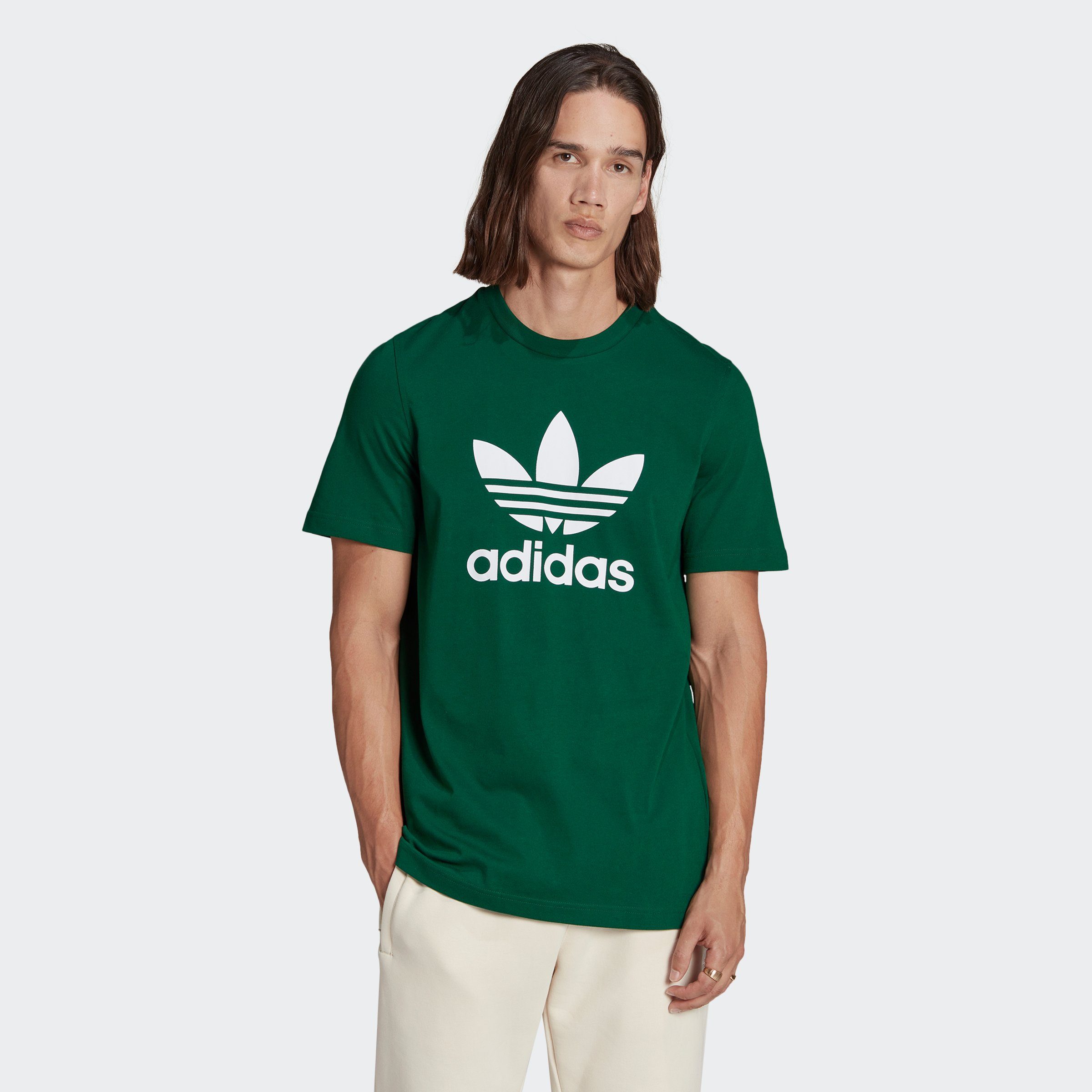 adidas Originals CLASSICS T-Shirt TREFOIL Green ADICOLOR Dark