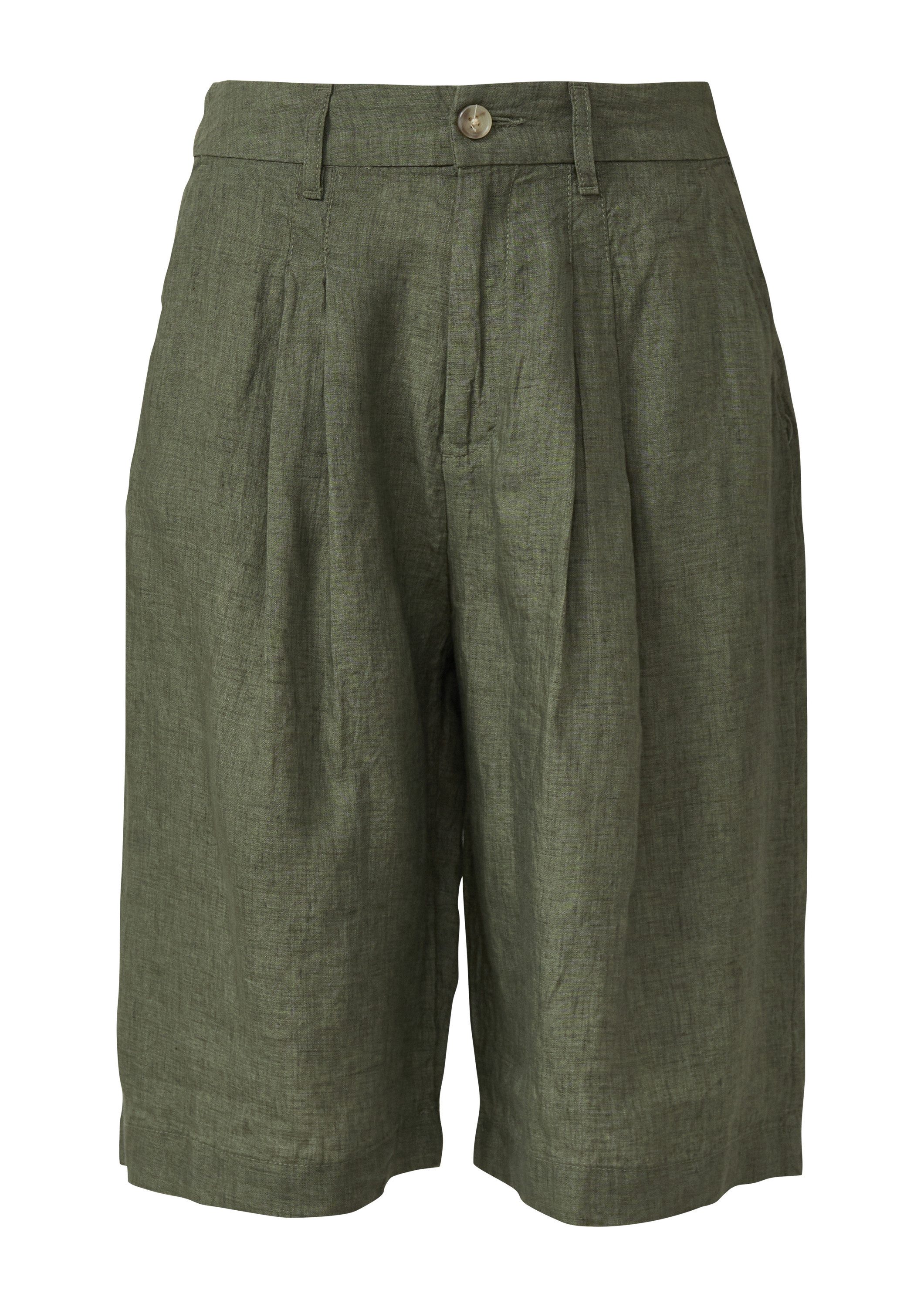 s.Oliver Shorts Hose Bermuda aus Leinen mit Bundfalten