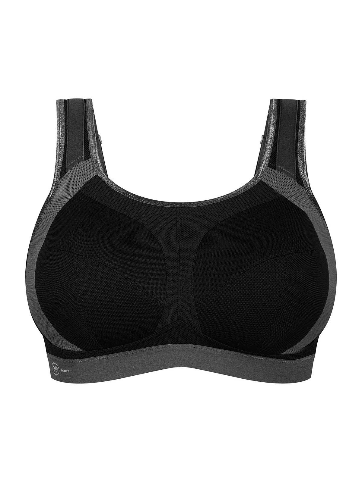 BH (Stück, 1-tlg) Anita Active Sport schwarz-anthrazit Stützfunktion Sport-BH