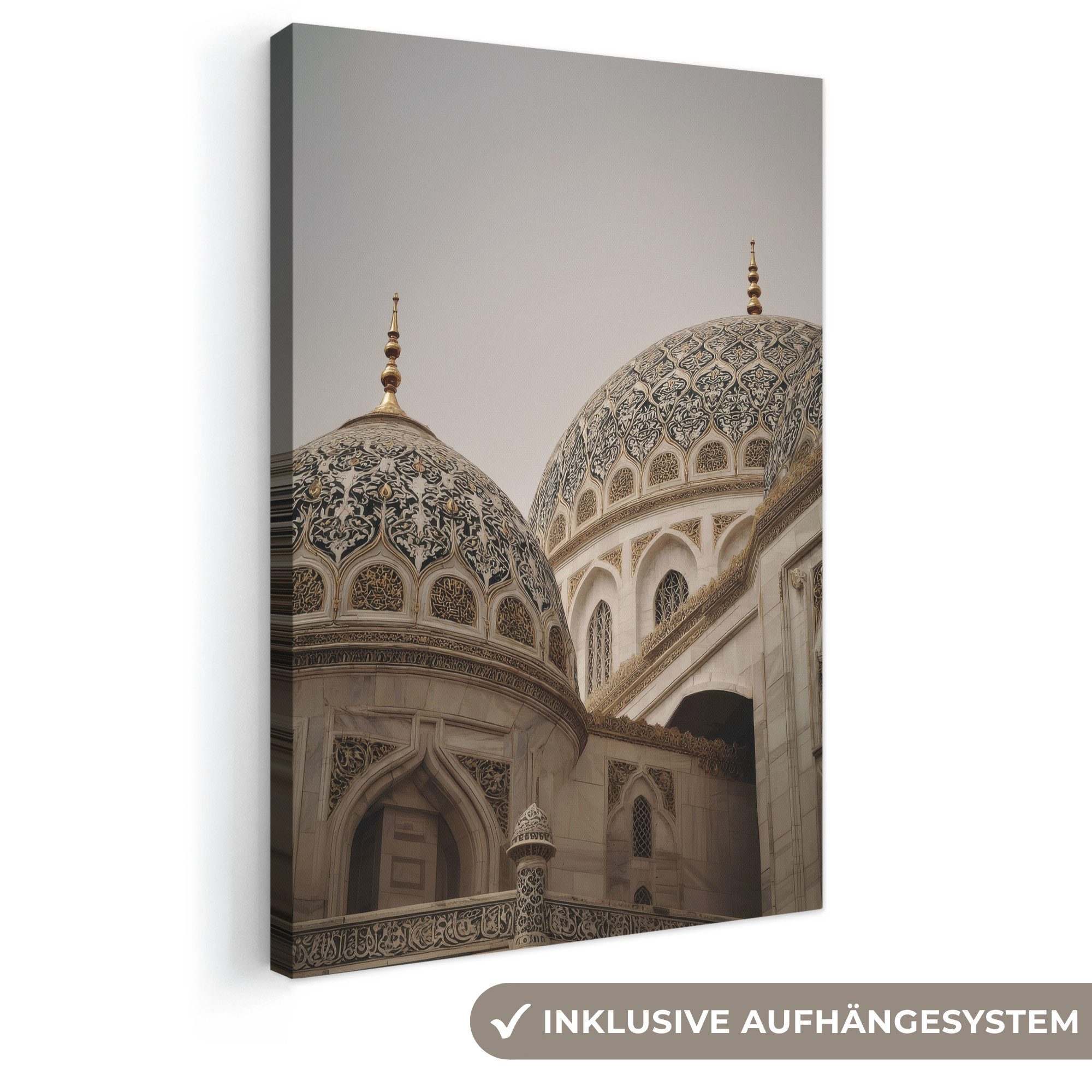 OneMillionCanvasses® Leinwandbild Mosaikkuppeln - Goldene Türme - Islamisch, Fotodruck (1 St), Leinwand Canvas Wandbild, Wanddekoration 20x30 cm