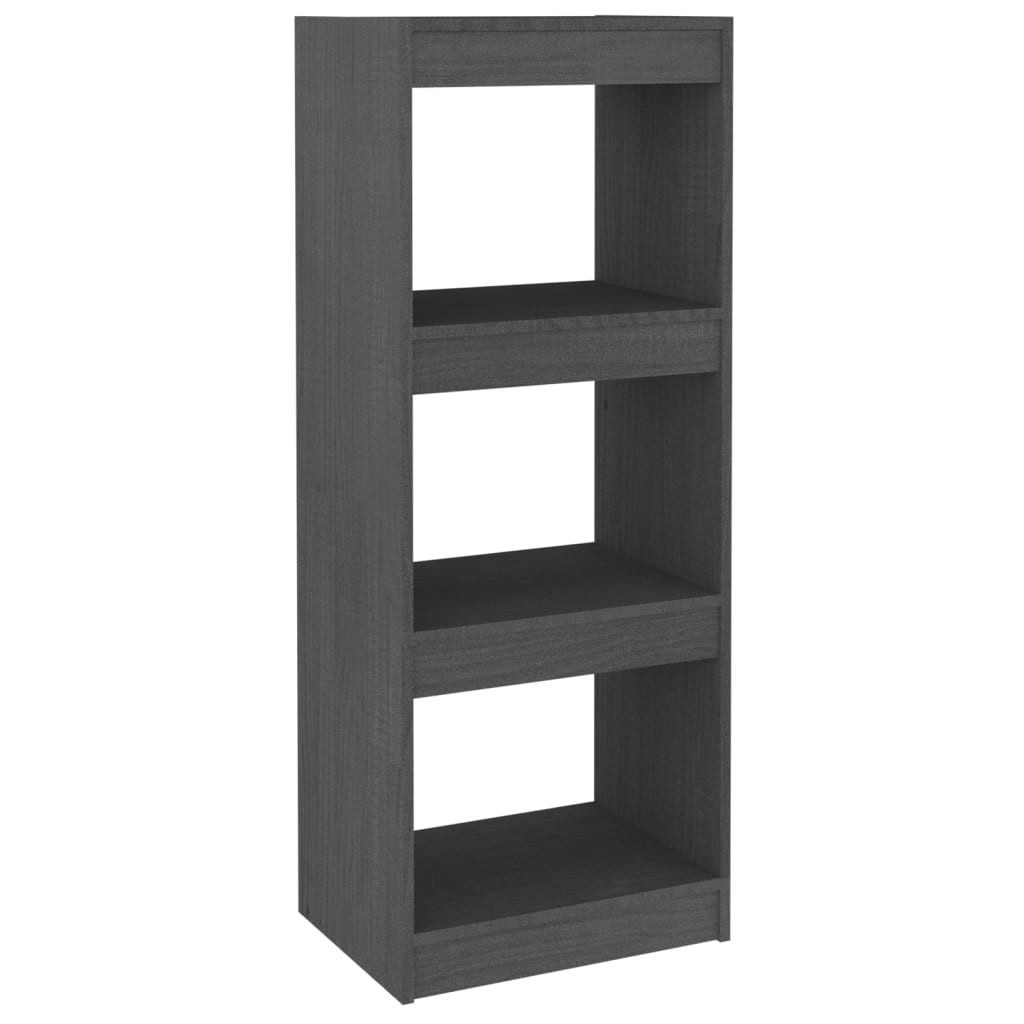 furnicato Bücherregal Grau 40 x 30 x 103,5 cm aus massivem Kiefernholz, 1-tlg., Regalwand mit viel Stauraum als Raumteiler für den Flur oder Wohnraum