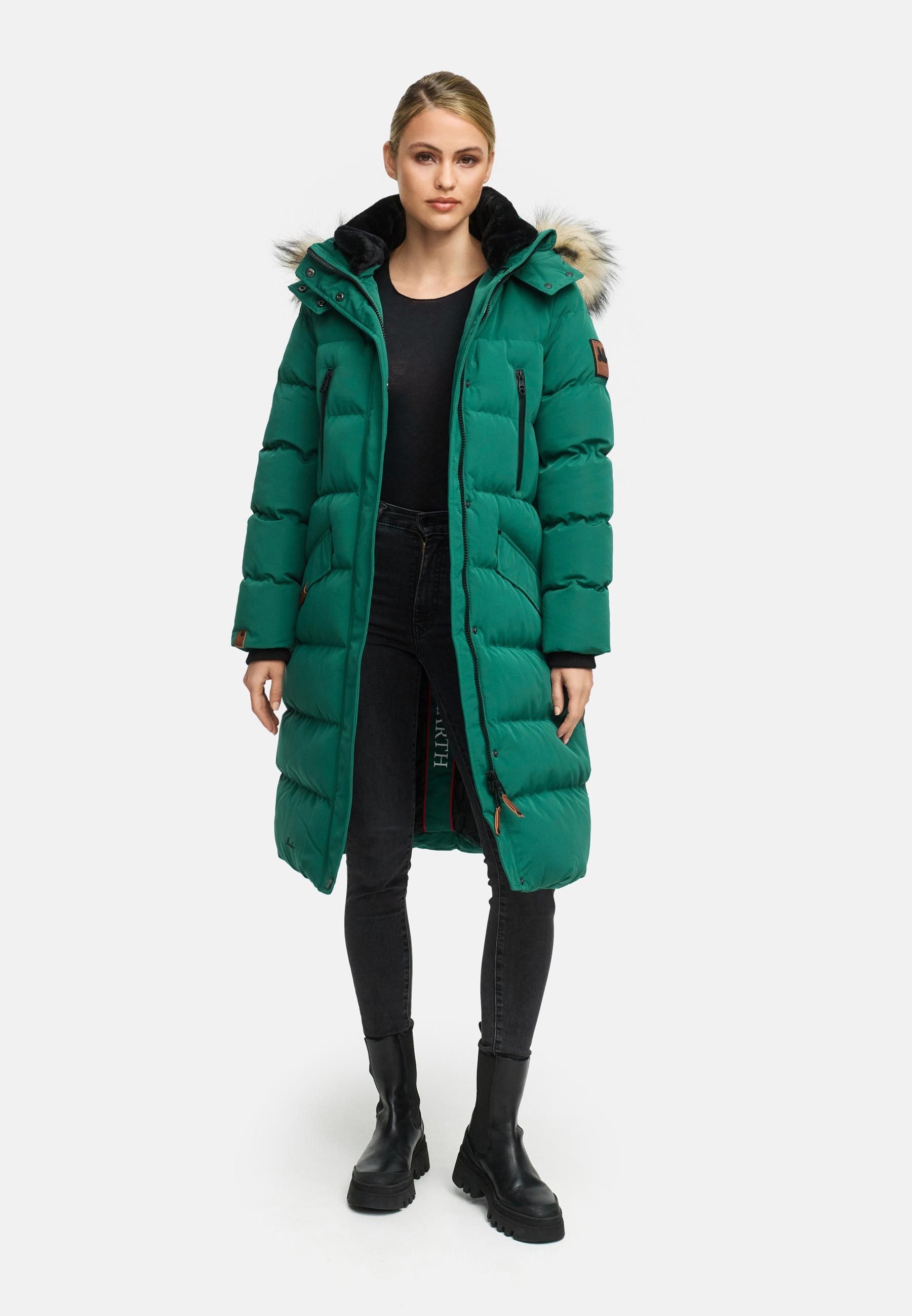Marikoo Schneejacke Marikoo Schneesternchen Damen Winter Steppjacke B890 langer Parka mit abnehmbarer Kapuze