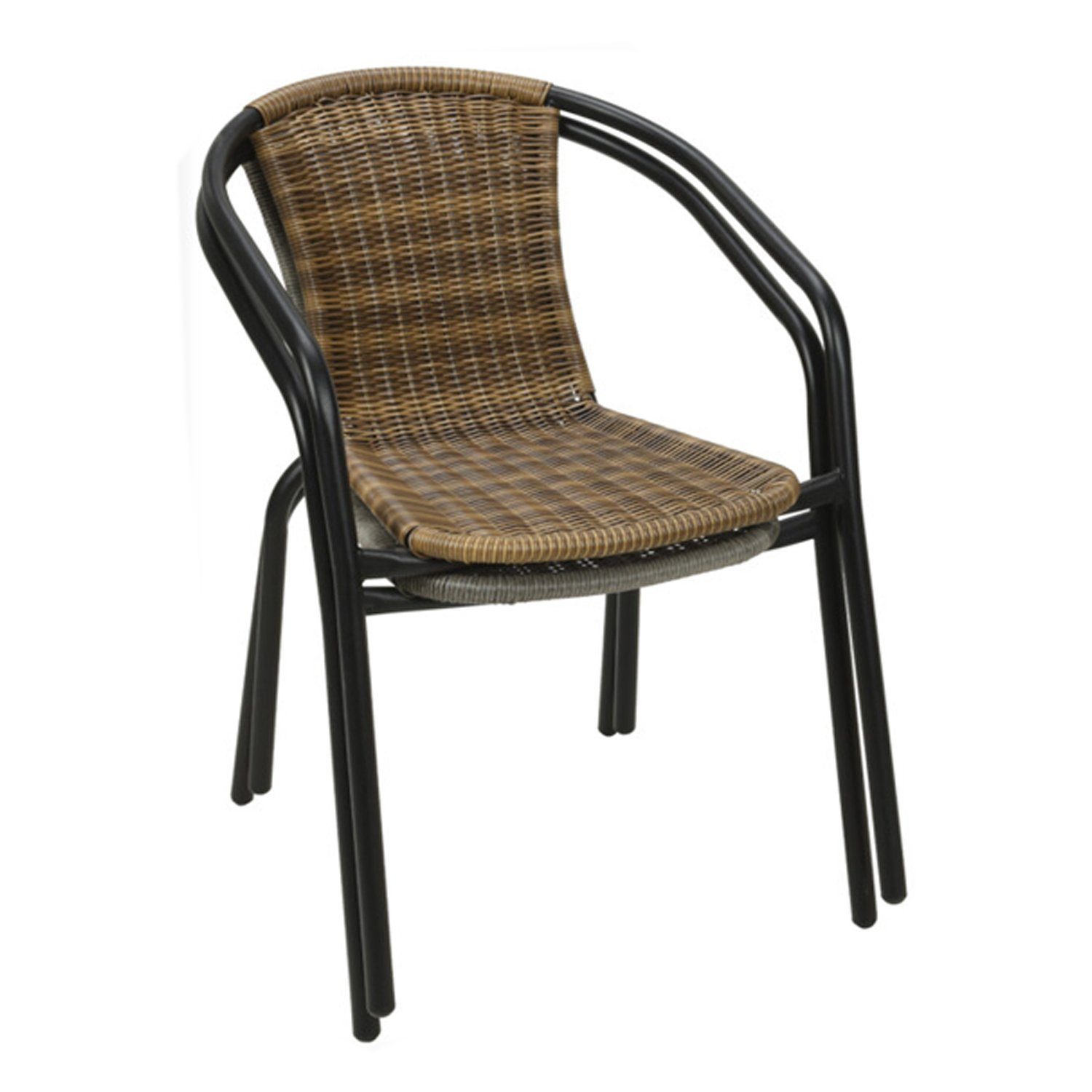 Mojawo Armlehnstuhl Stabiler Polyrattan Bistrostuhl Stapelstuhl günstig online kaufen
