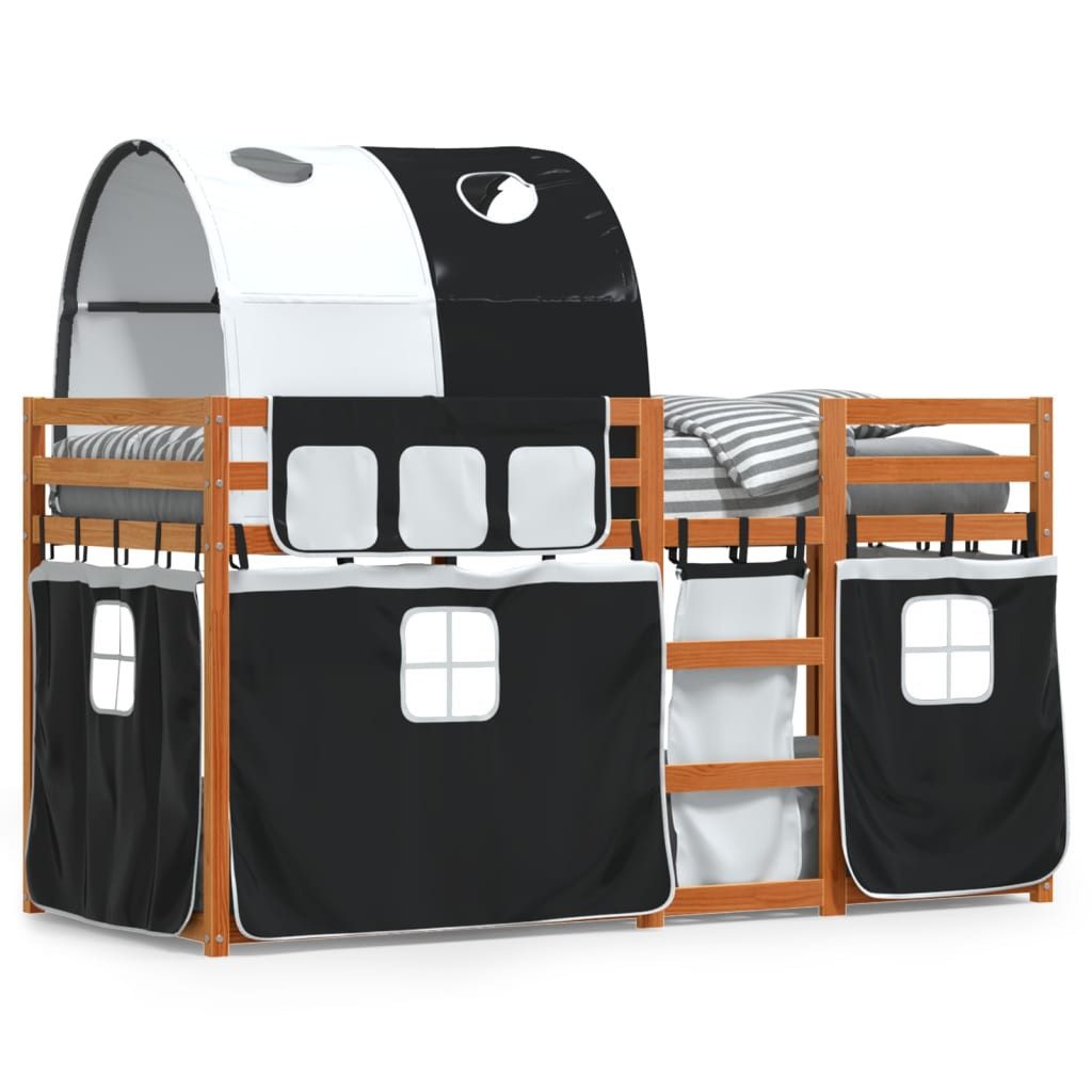 vidaXL Bett Etagenbett mit Vorhängen Weiß günstig online kaufen