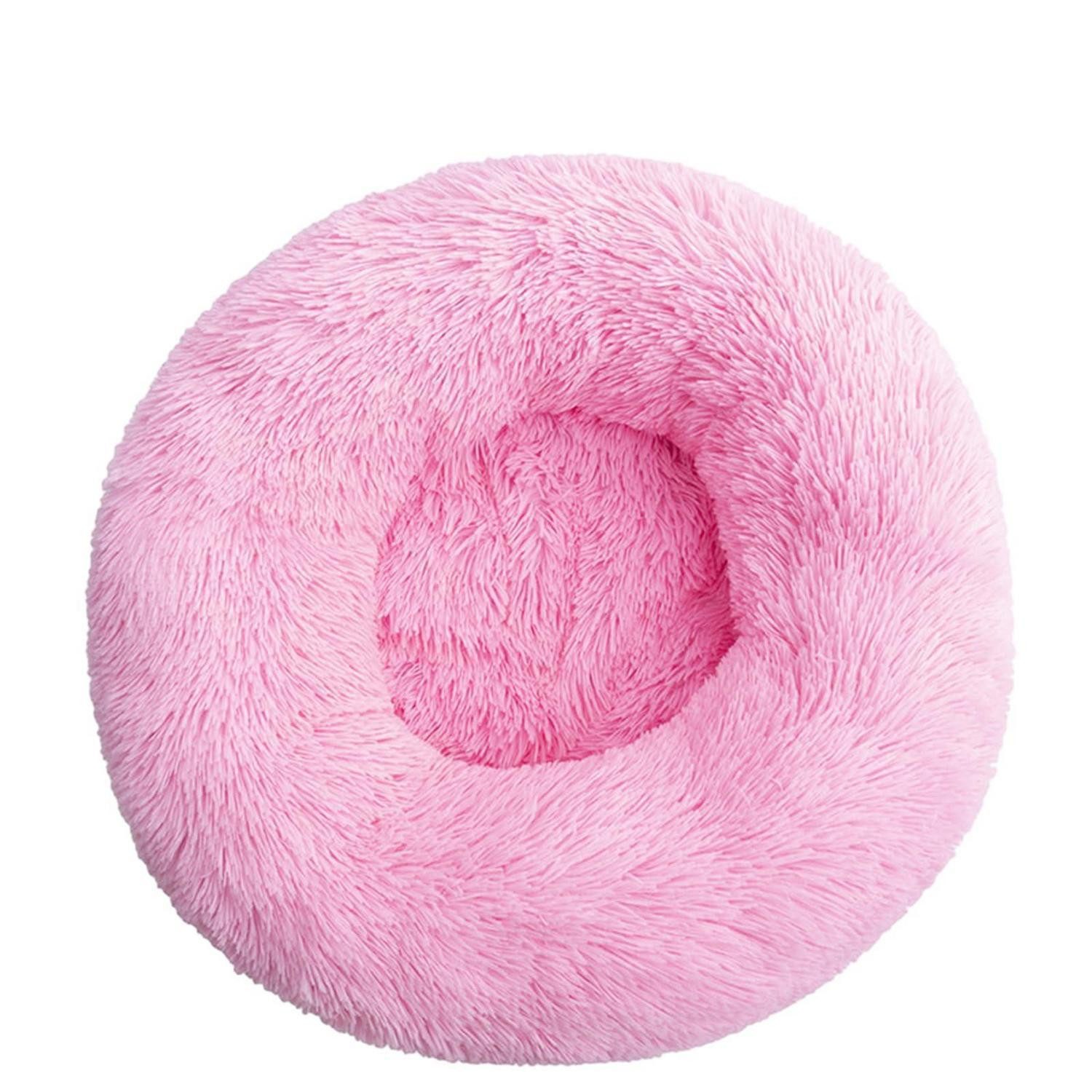 LuxusKollektion Tierkissen Hundebett Donut Rund Rosa 40cm